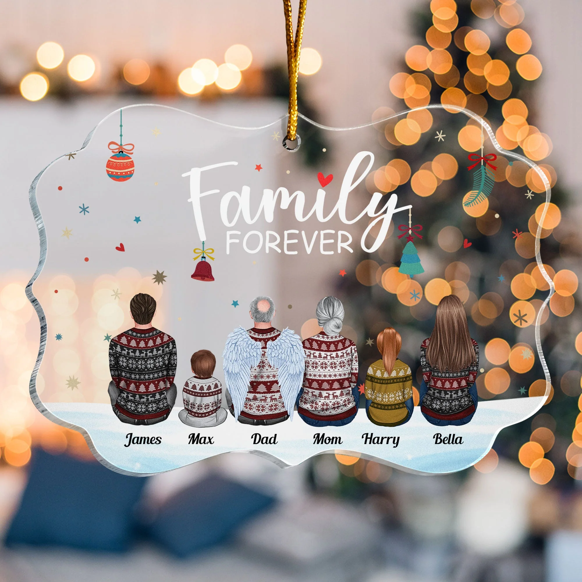 Family Forever - Personalized Family Ornament - Image 4
