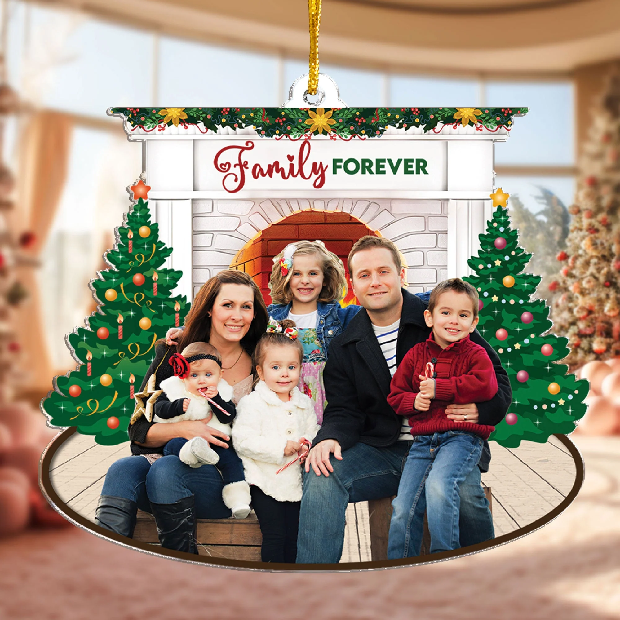 Family Forever - Personalized Acrylic Photo Ornament - Image 5