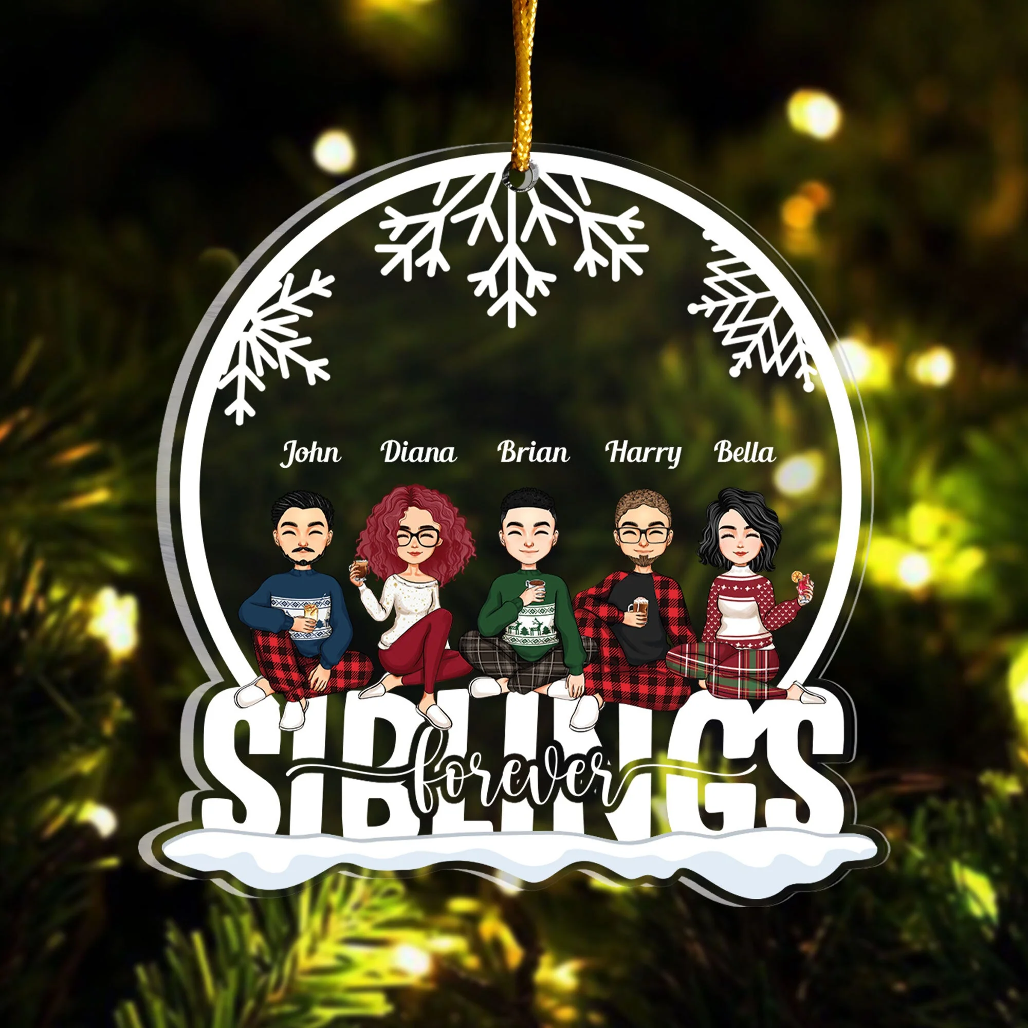 Siblings Forever - Personalized Siblings Ornament - Image 3