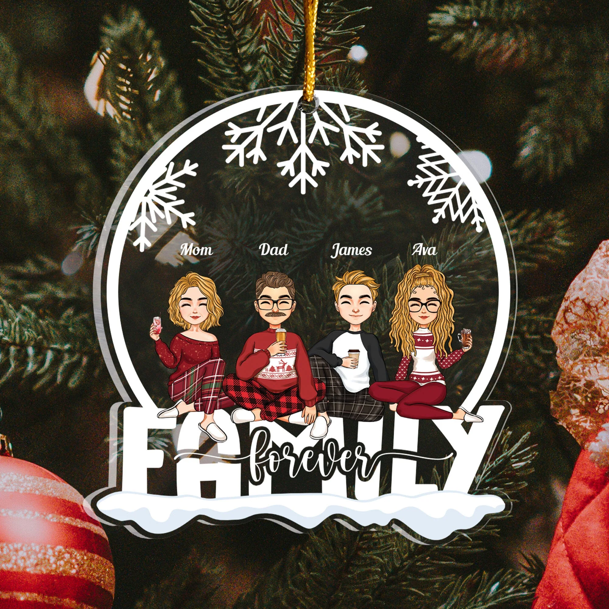 Siblings Forever - Personalized Siblings Ornament - Image 4