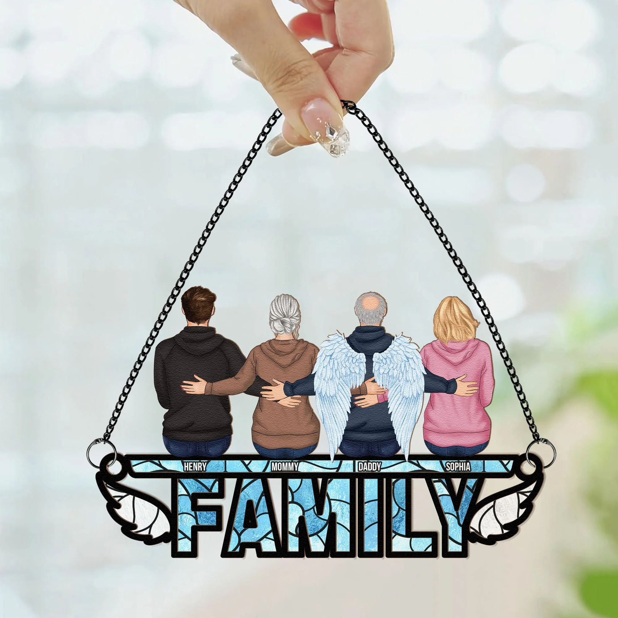 Family I'm Always With You - Personalized Window Hanging Suncatcher Ornament - Image 2