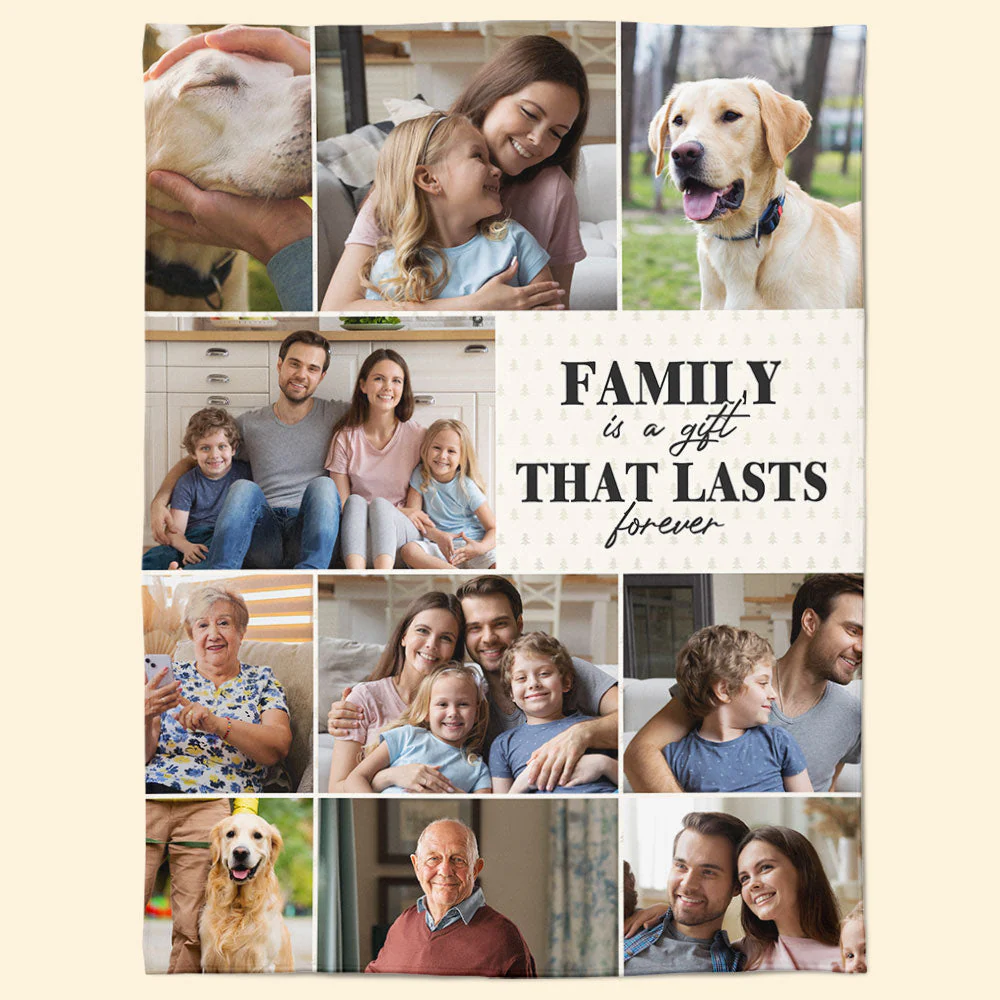 Family Is A Gift - Personalized Photo Blanket - Image 2