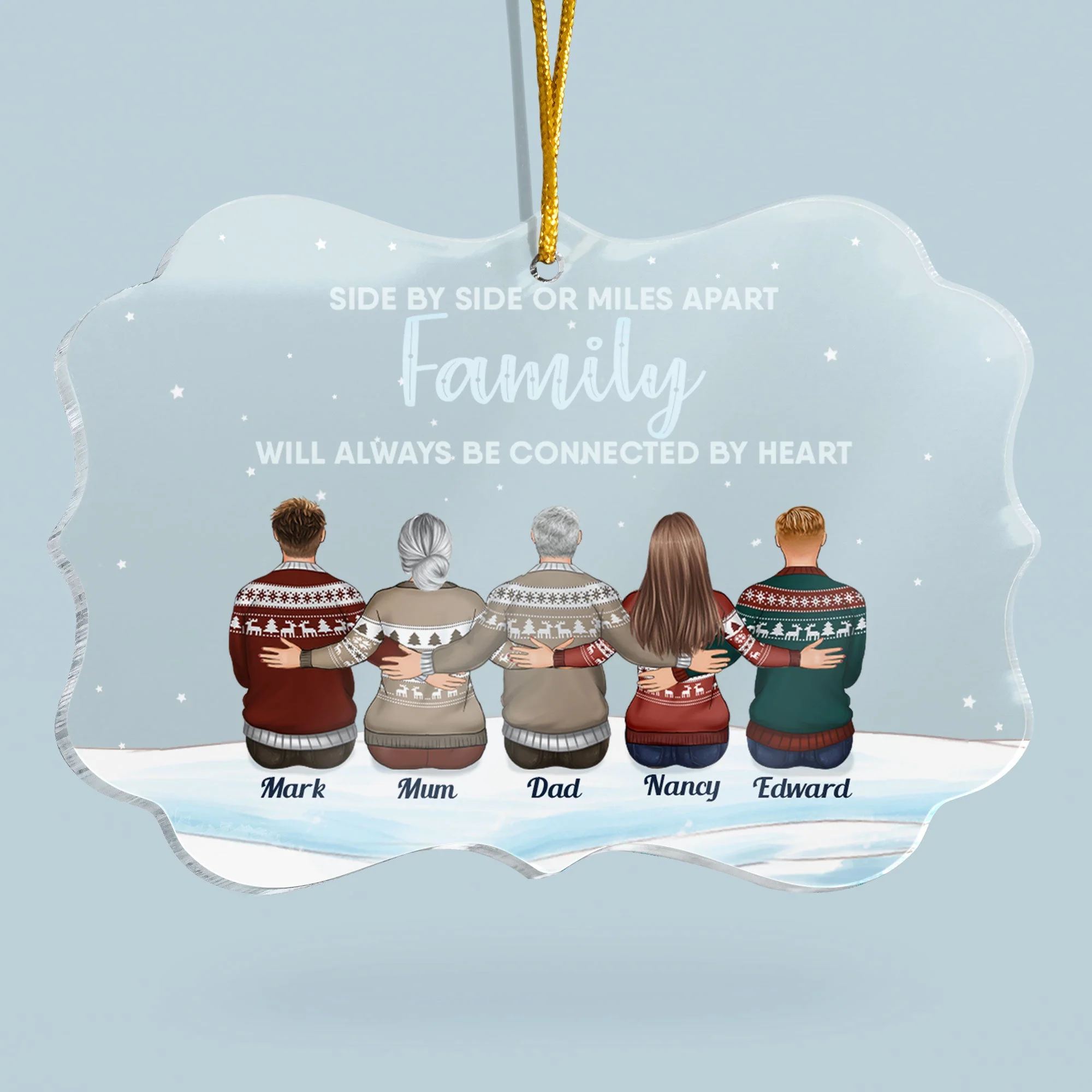 Family Is A Gift That Lasts Forever - Personalized Acrylic Ornament - Christmas Gift For Family, Friends - Family Sitting - Image 2