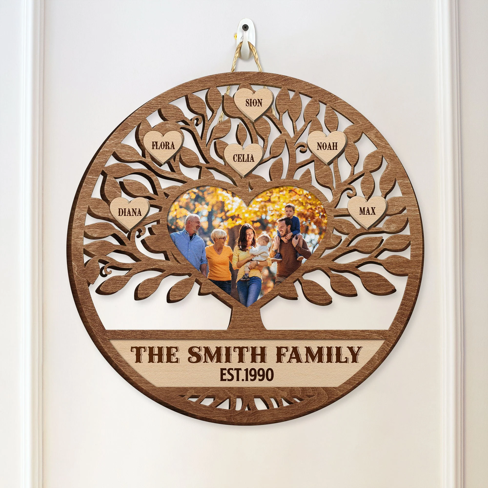 Family Is Like Branches On A Tree - Personalized Custom Shaped Wood Sign - Image 2