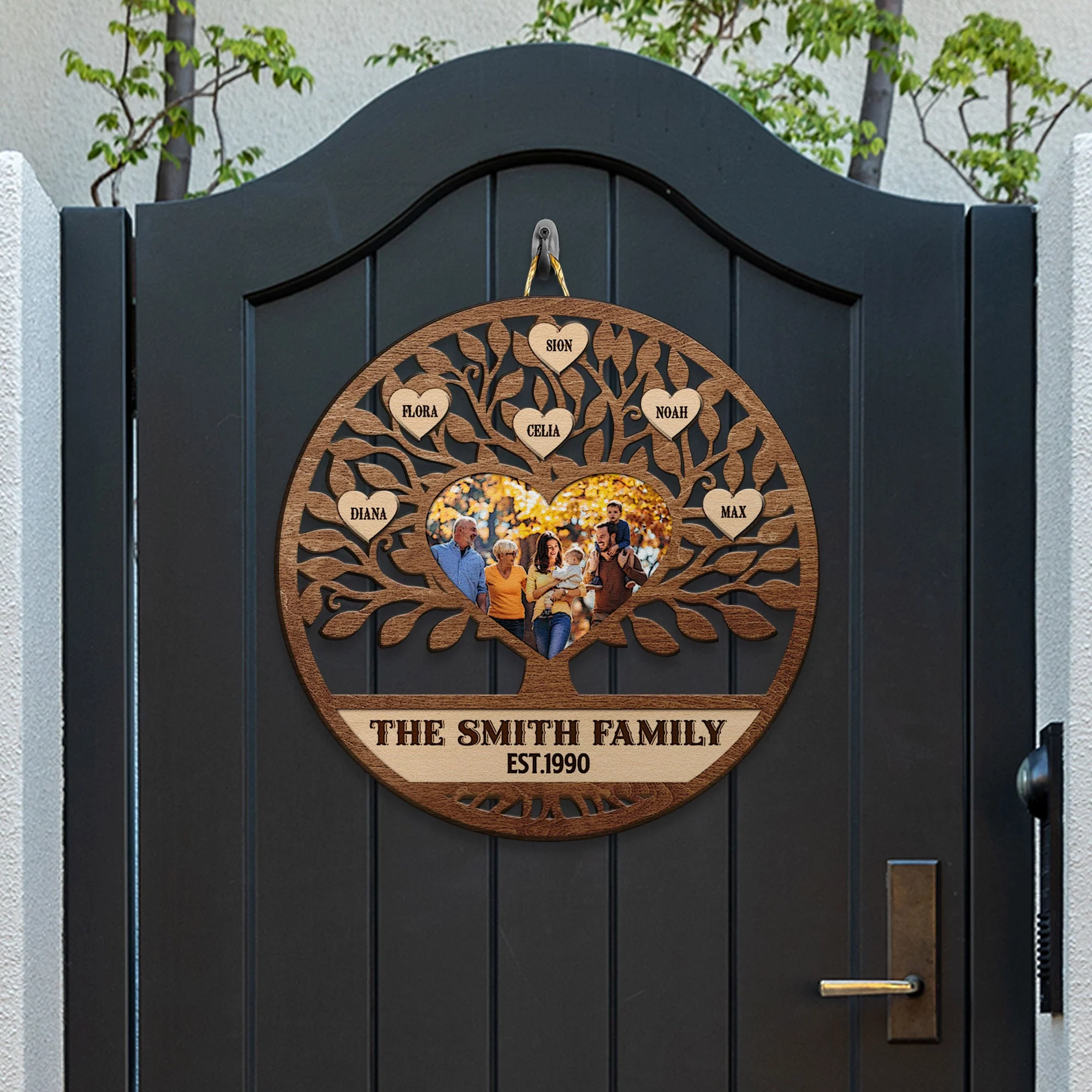 Family Is Like Branches On A Tree - Personalized Custom Shaped Wood Sign - Image 6