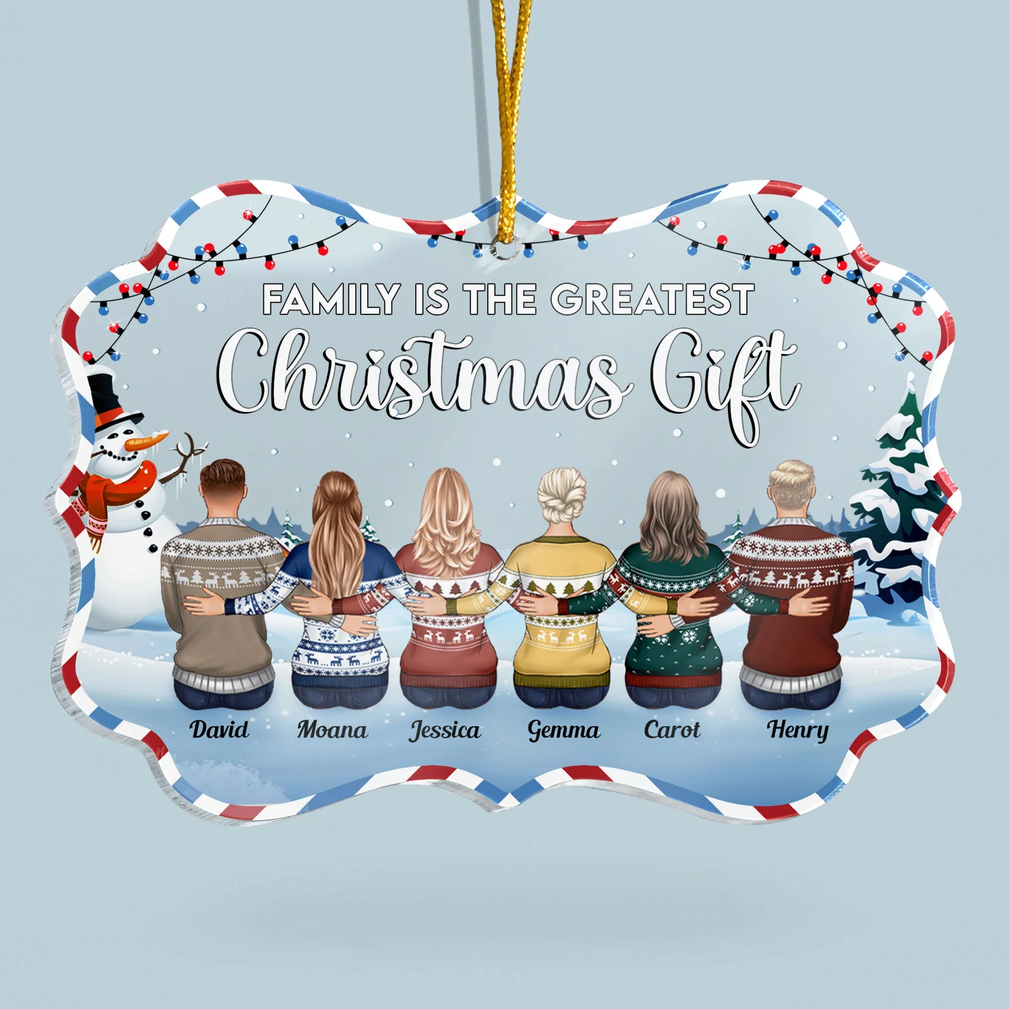 Family Is The Greatest Christmas Gift - Personalized Acrylic Ornament - Image 7