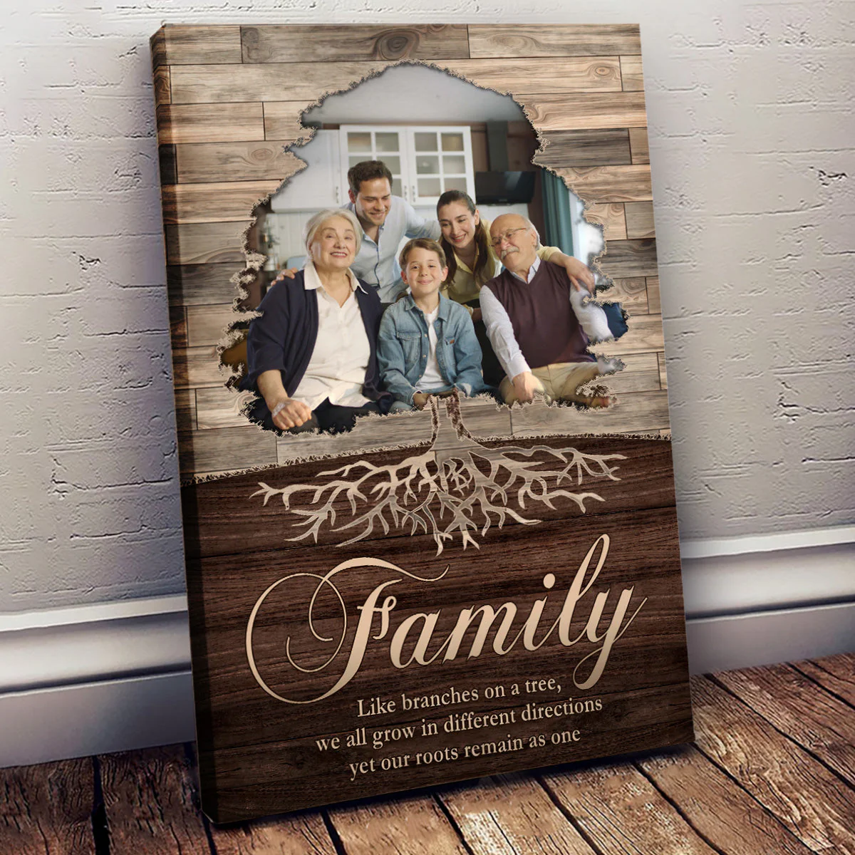 Family Like Branches On A Tree - Personalized Photo Wrapped Canvas - Image 2
