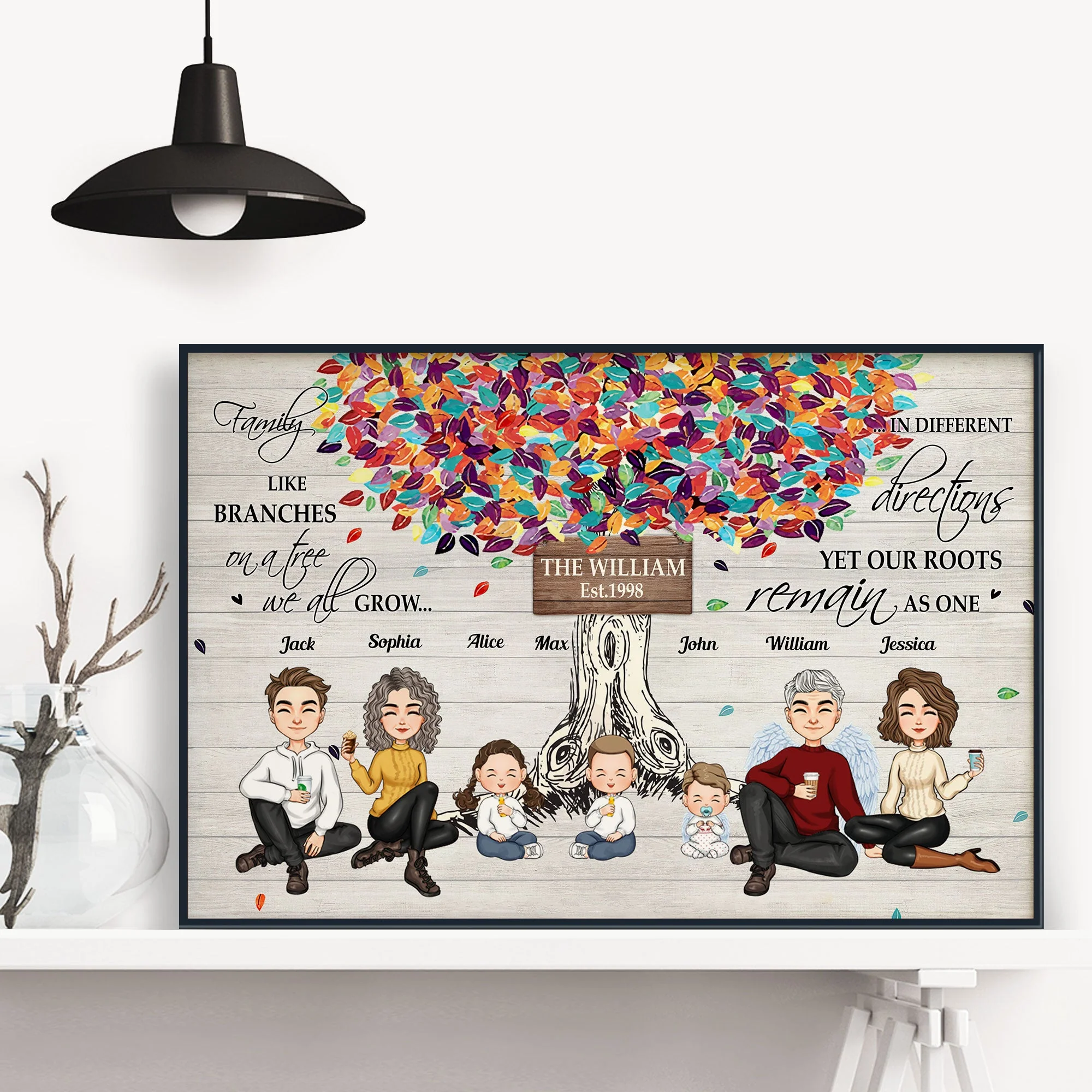 Family Like Branches On A Tree - Personalized Poster/Wrapped Canvas - Image 6