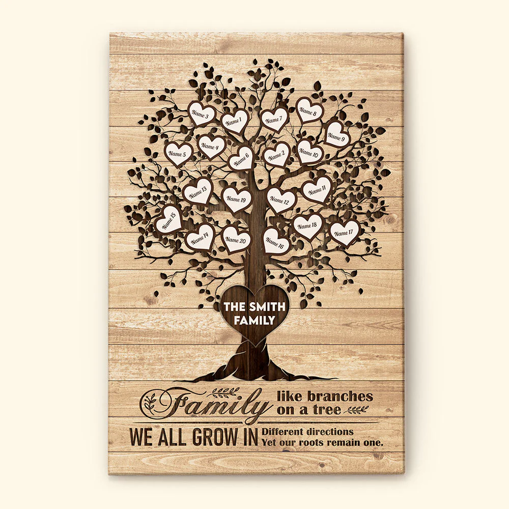 Family Like Branches On A Tree - Personalized Poster/Wrapped Canvas - Christmas Gift For Your Family - Image 5