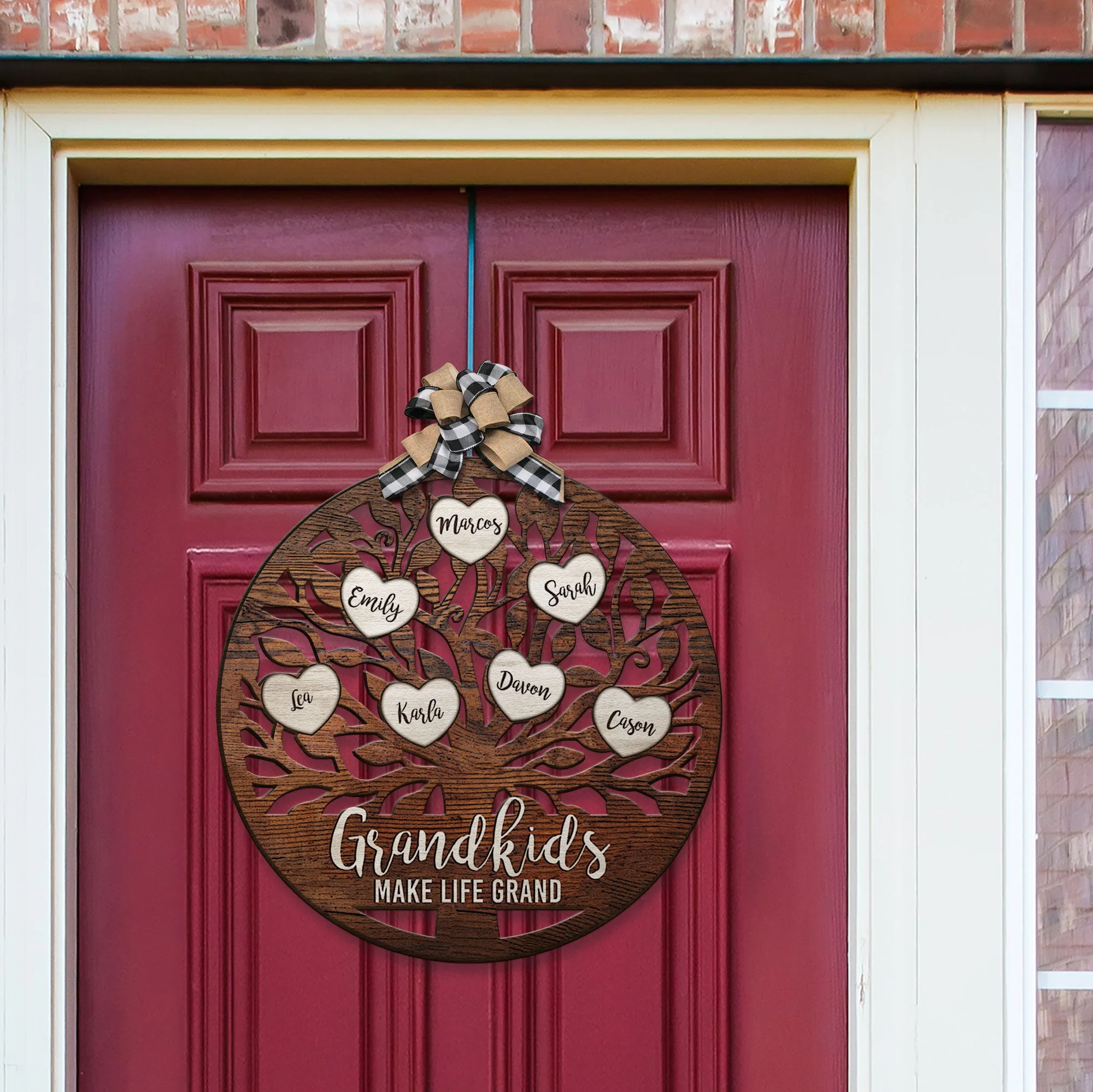 Grandkids Make Life Grand - Personalized Custom Shaped Wood Sign - Image 2