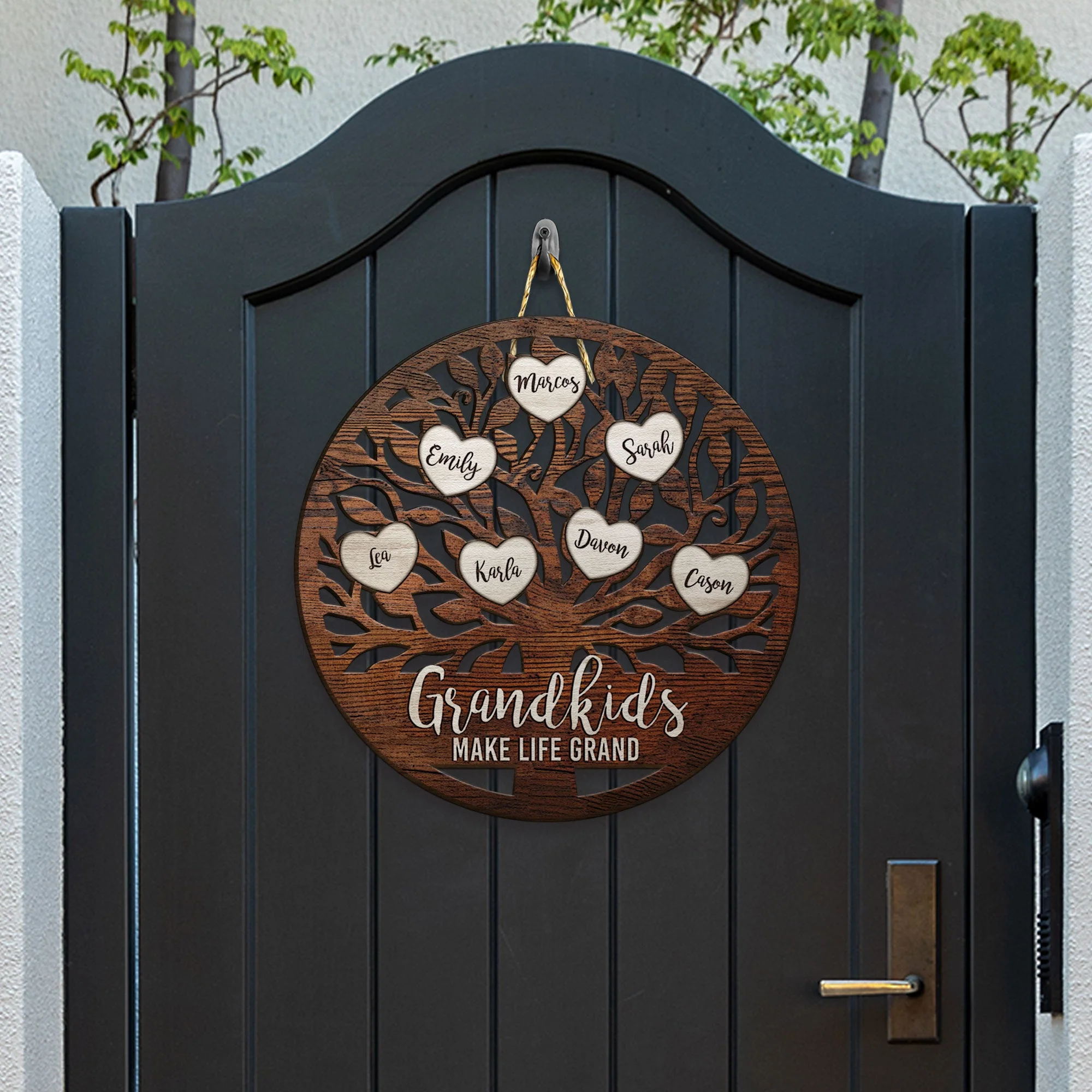 Grandkids Make Life Grand - Personalized Custom Shaped Wood Sign - Image 3