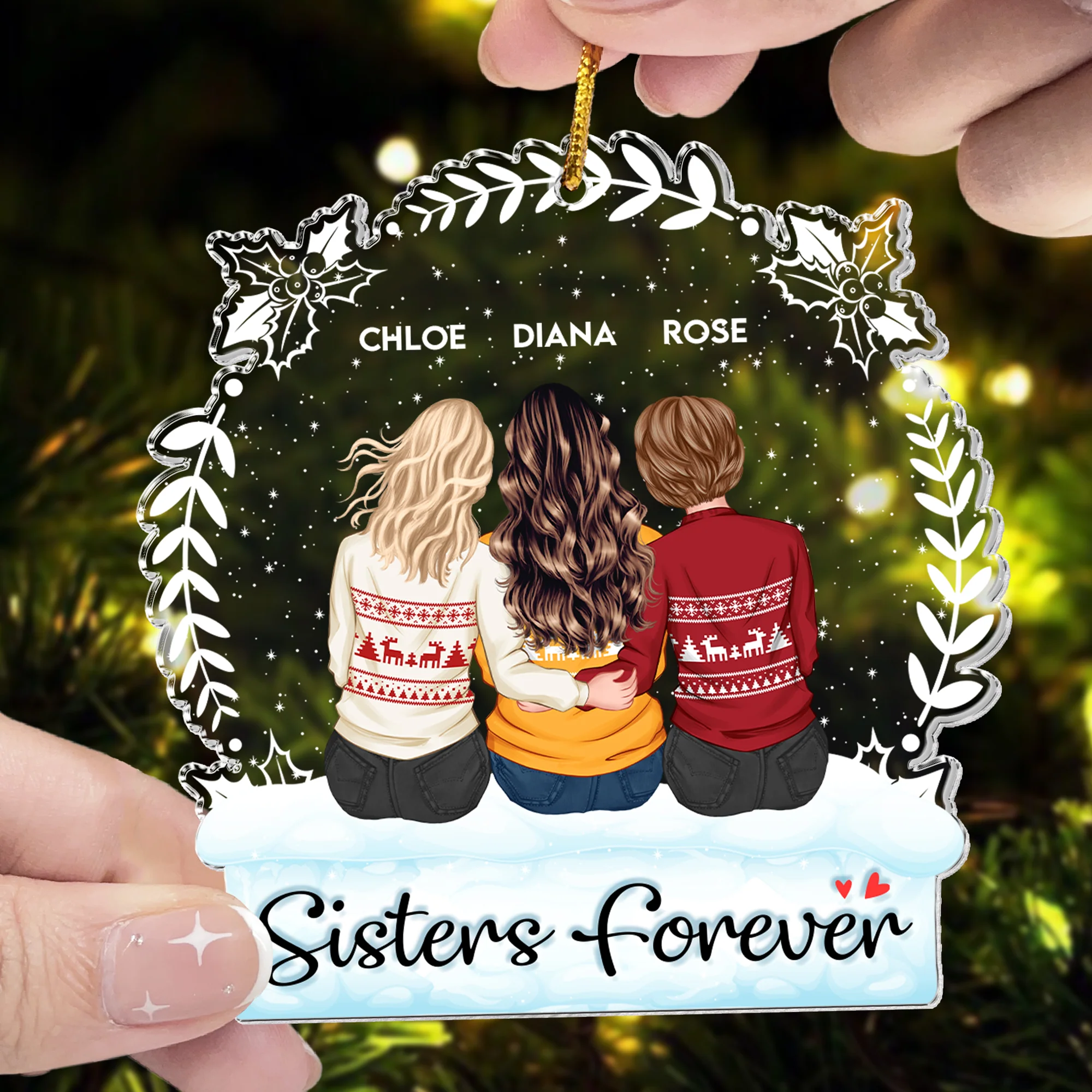 Family Love Is Forever - Personalized Acrylic Ornament - Image 5
