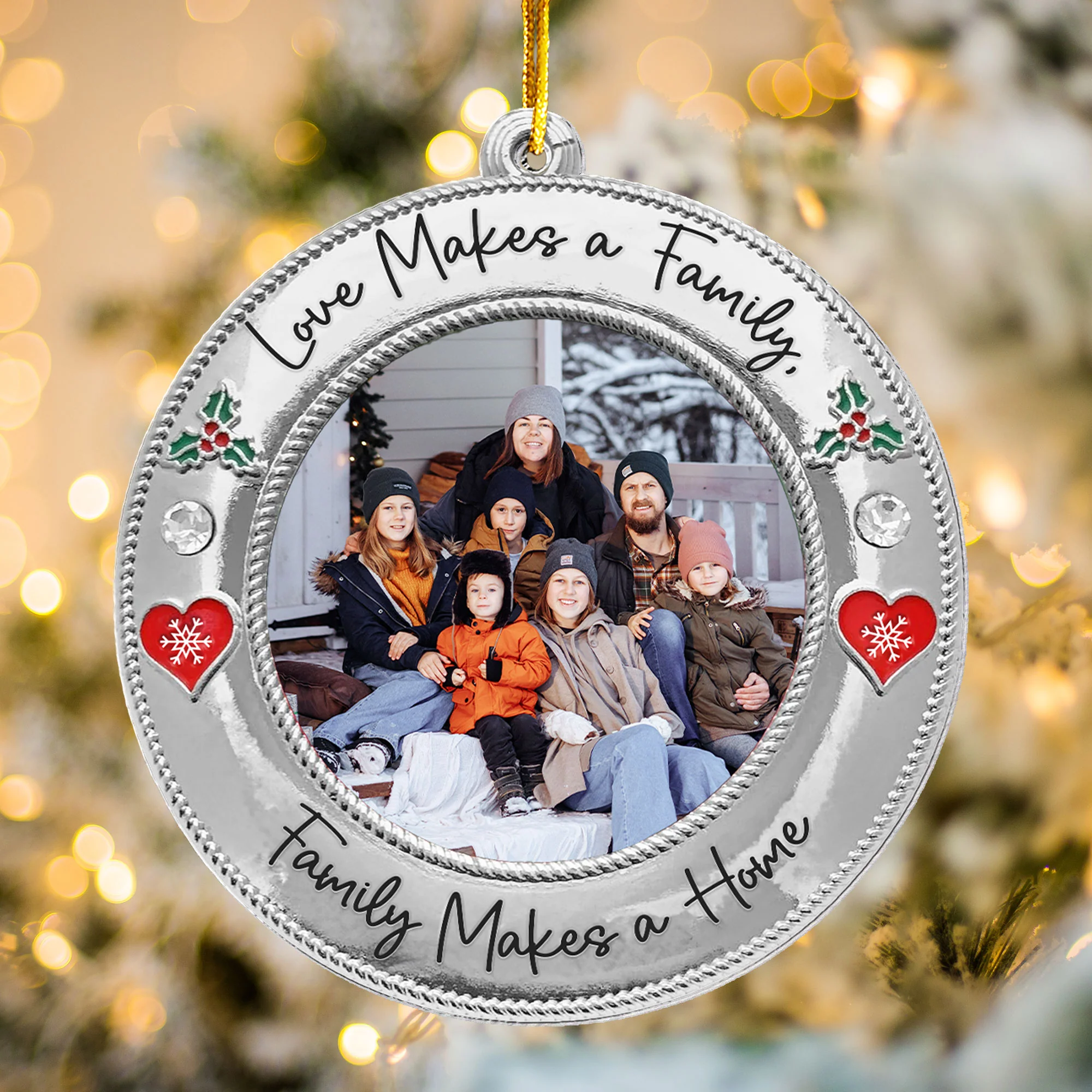 Family Makes A Home - Personalized Acrylic Photo Ornament - Image 5