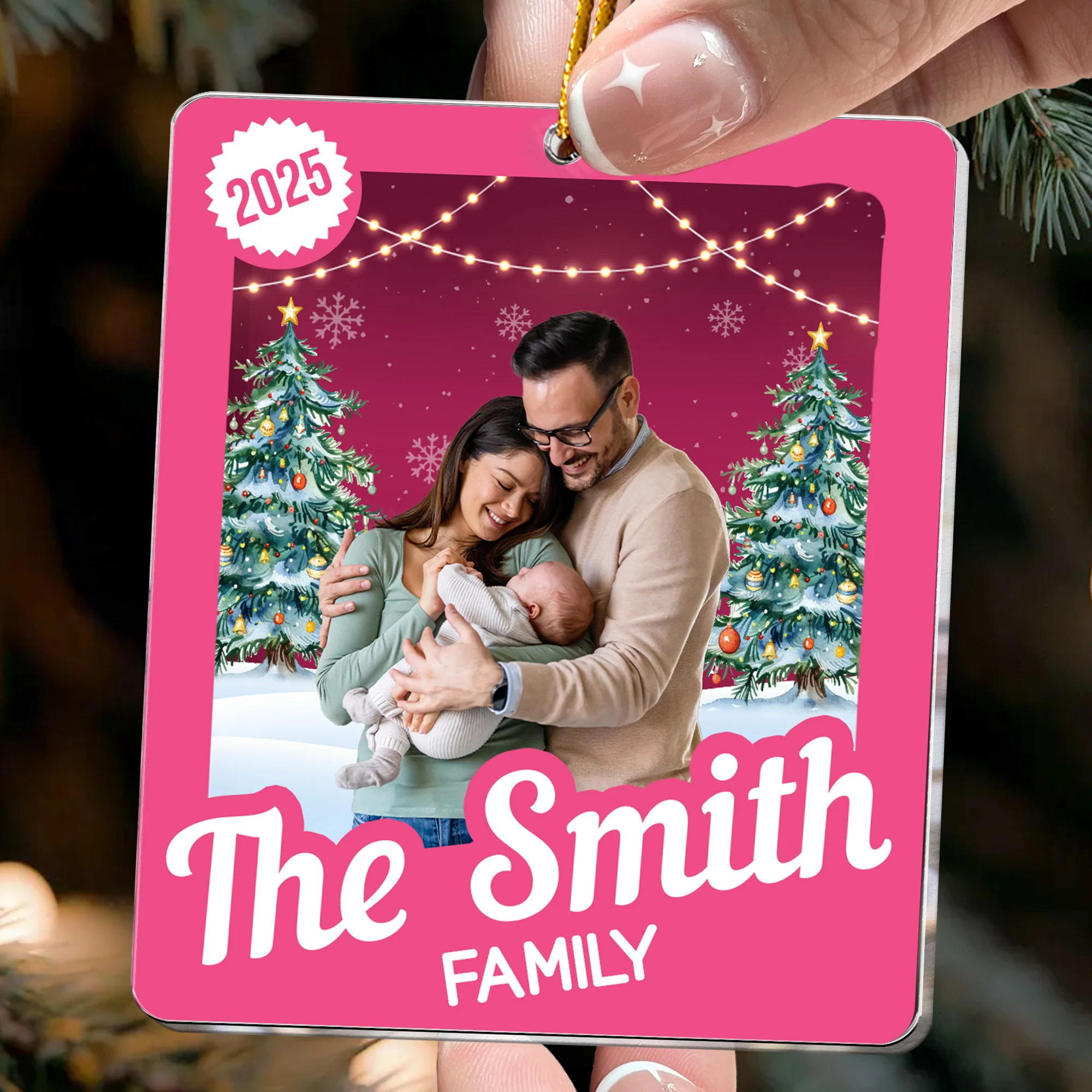 Family Member Toy Box - Christmas Custom Gift - Personalized Acrylic Photo Ornament - Image 2