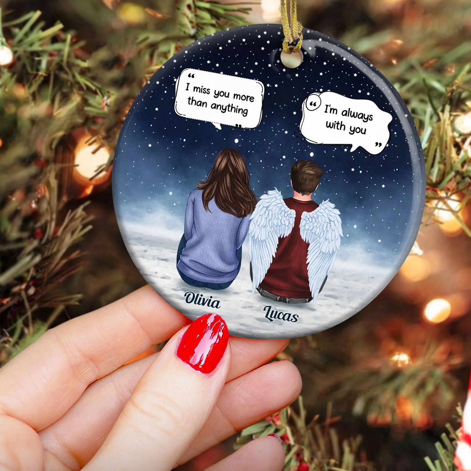 Family Memorial - Personalized Ceramic Ornament - Image 3