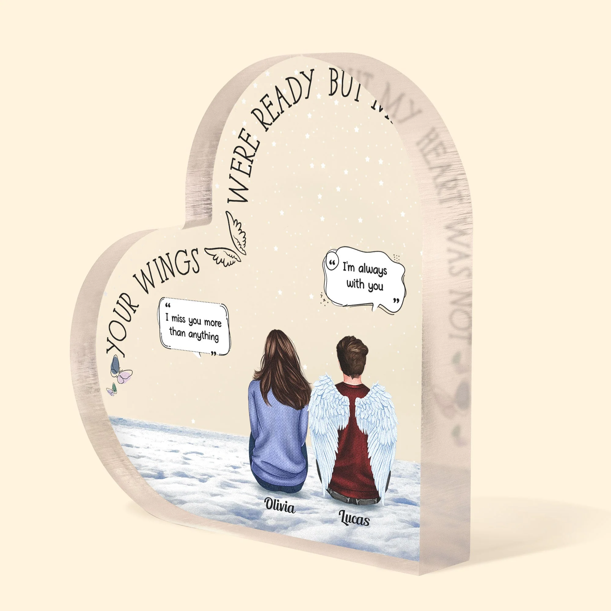 Family Memorial - Personalized Heart Shaped Acrylic Plaque - Image 2