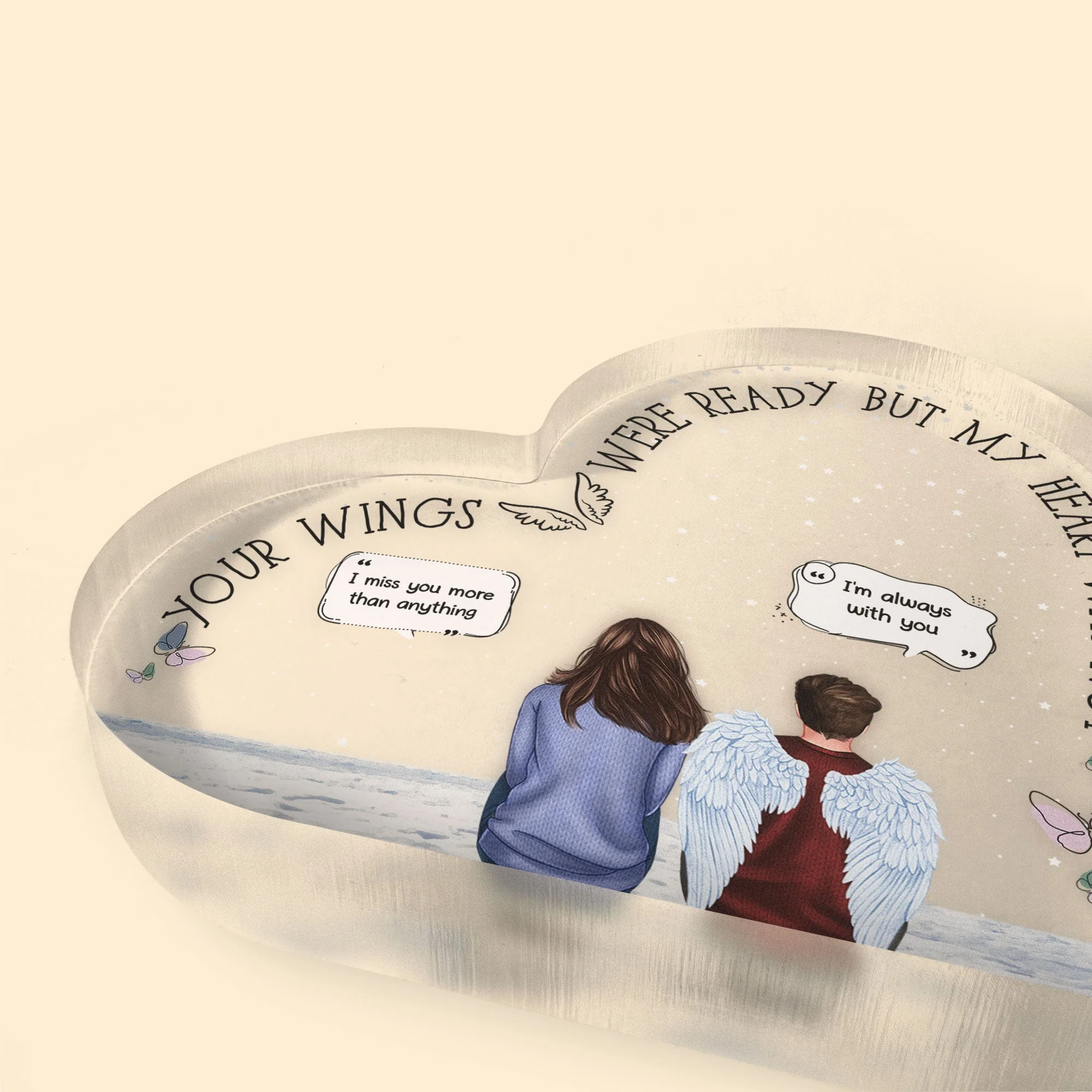 Family Memorial - Personalized Heart Shaped Acrylic Plaque - Image 3