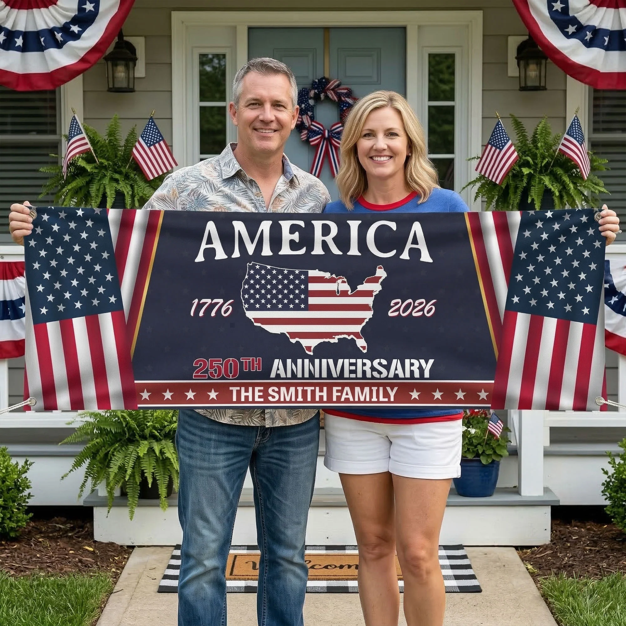 Family Name America 250Th Anniversary - Personalized Banner - Image 3