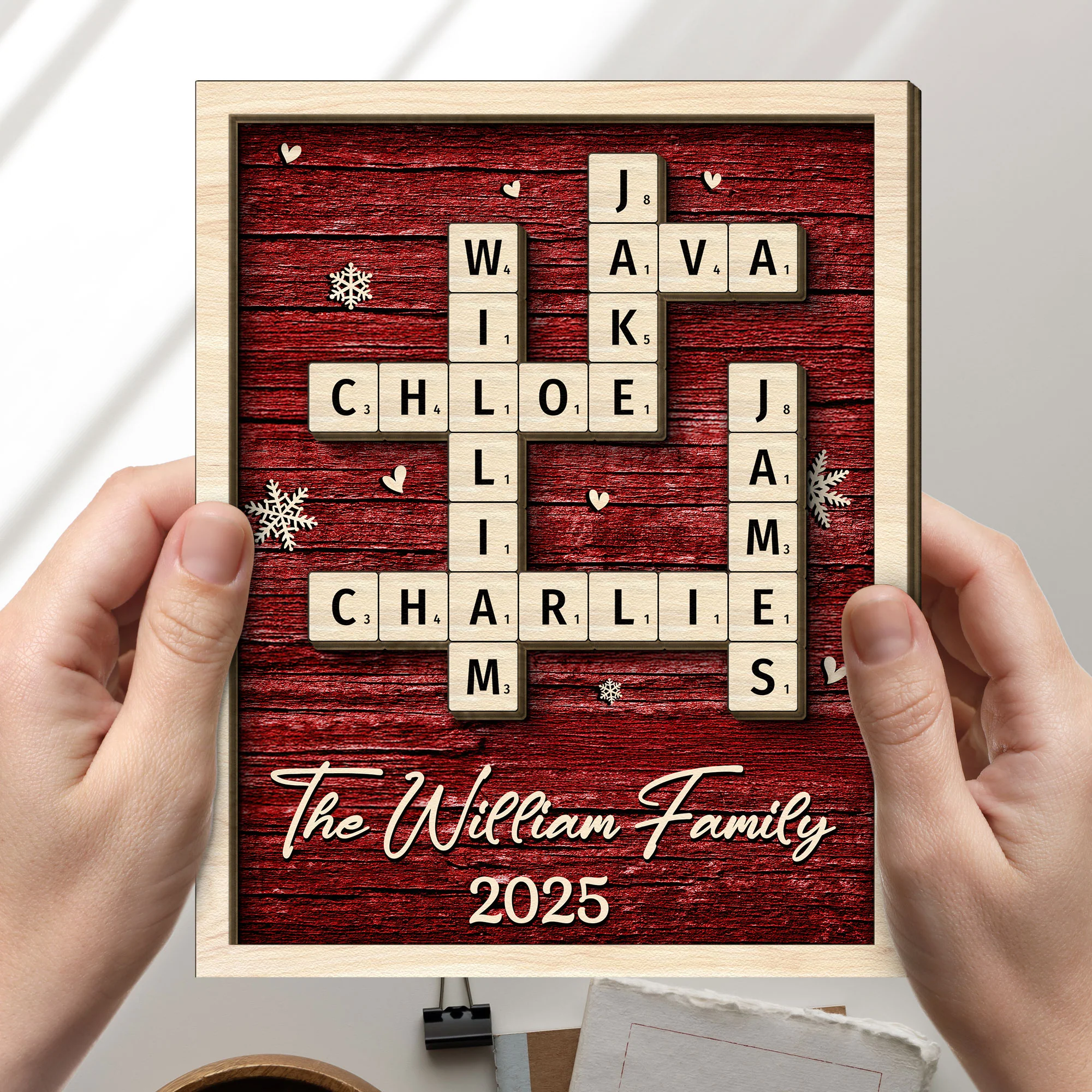 Family Name Scrabble - Personalized Wooden Plaque - Image 3