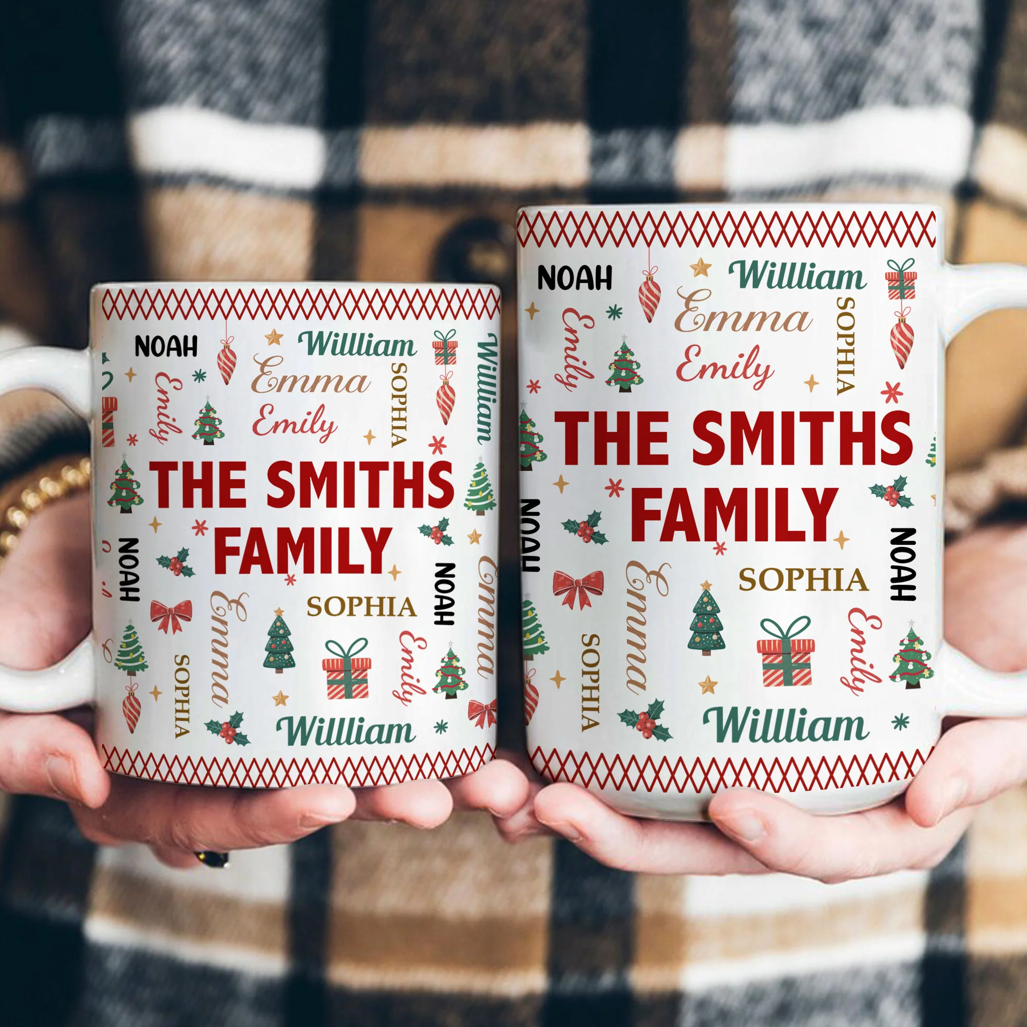Family Name Word Christmas Theme - Personalized Mug - Image 3