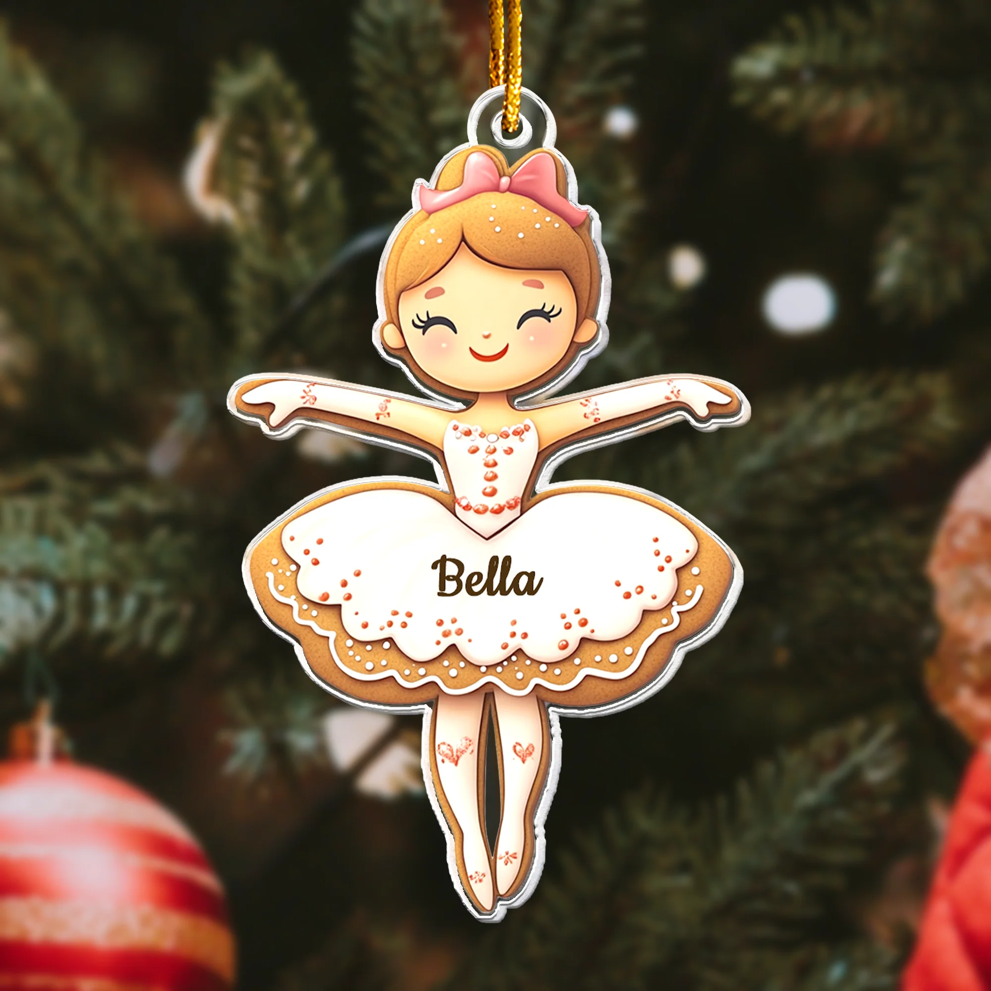 Family Nutcracker Christmas Snow Globe Ornament - Personalized Acrylic Ornament - Image 4