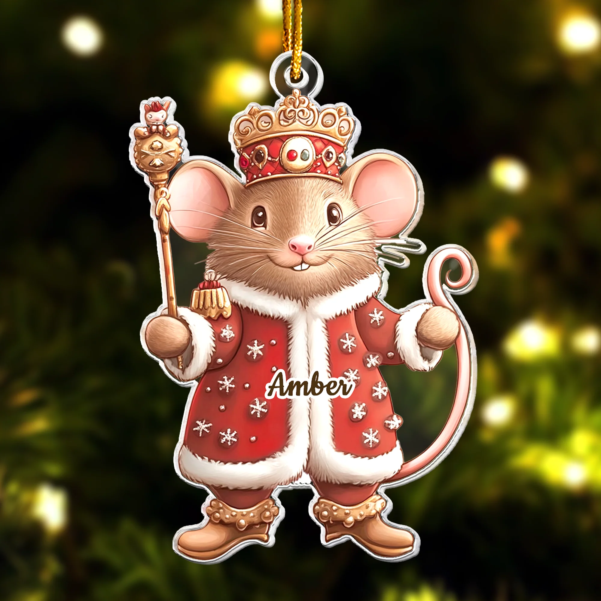 Family Nutcracker Christmas Snow Globe Ornament - Personalized Acrylic Ornament - Image 5