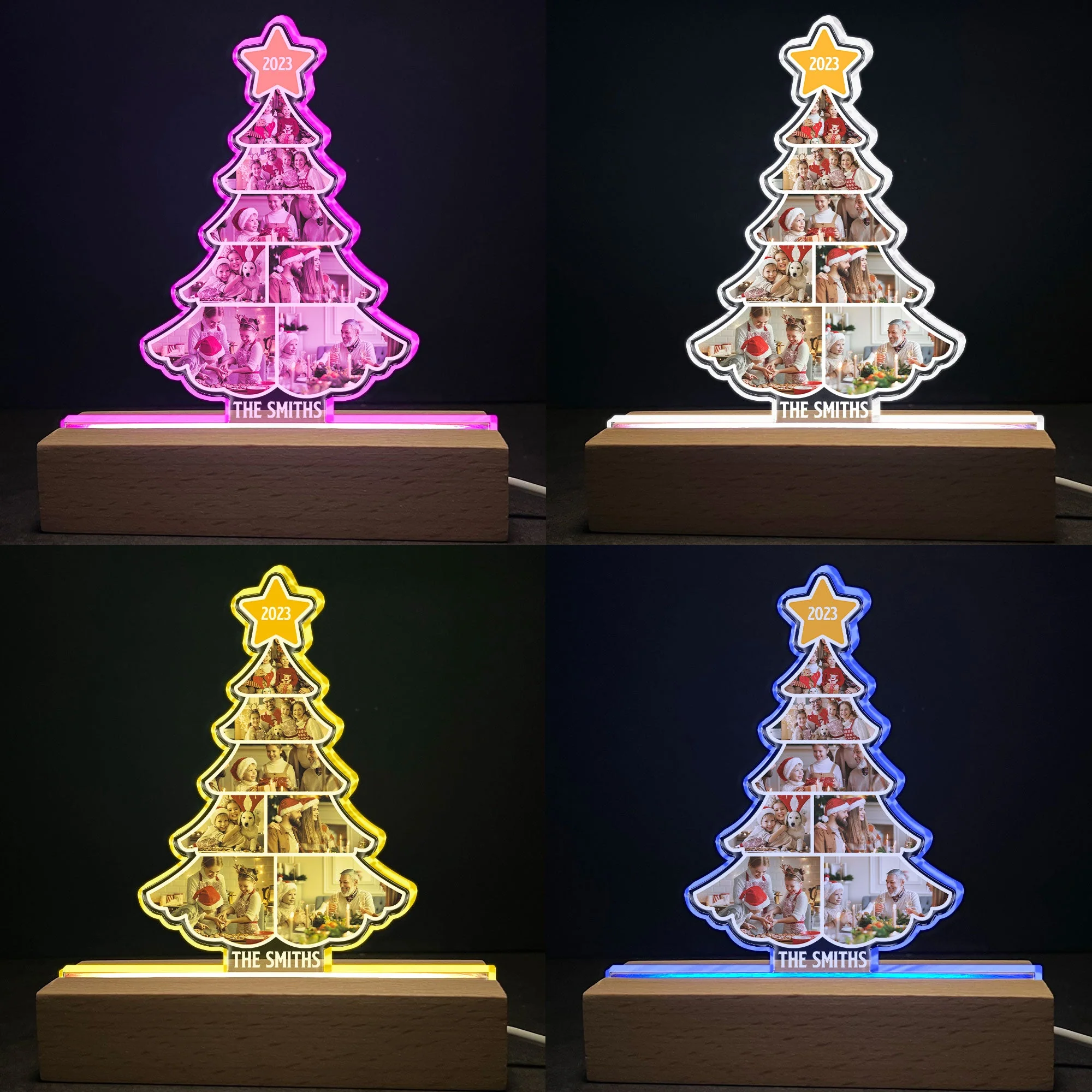 Family Photo Christmas Tree - Personalized Photo LED Light - Image 3