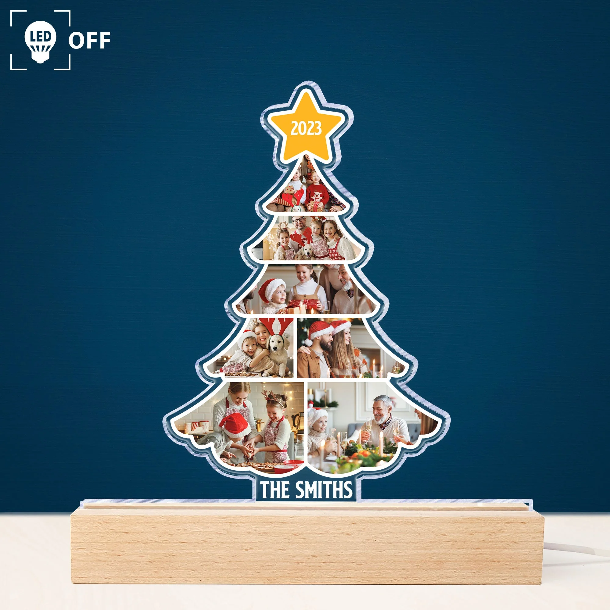 Family Photo Christmas Tree - Personalized Photo LED Light - Image 4