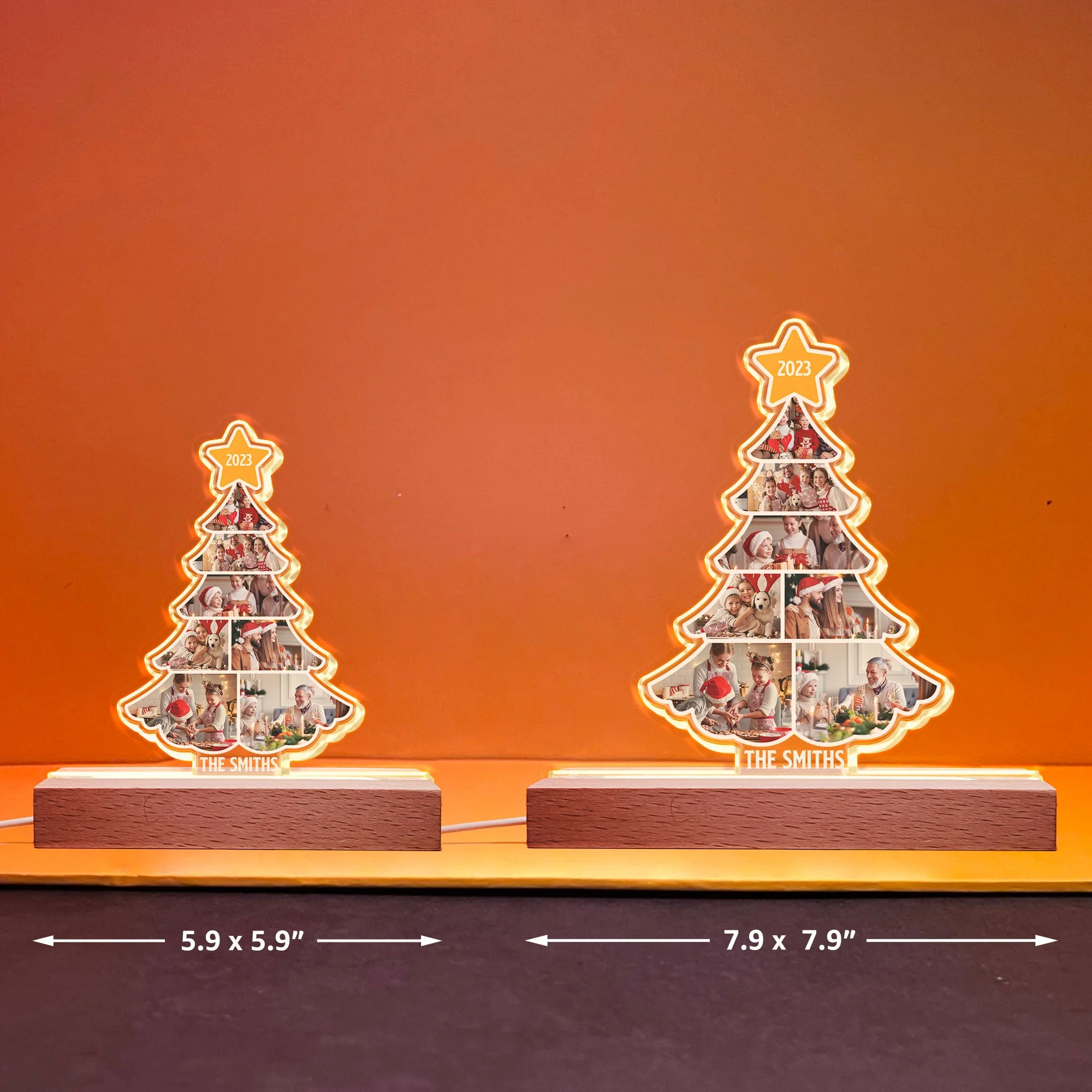 Family Photo Christmas Tree - Personalized Photo LED Light - Image 5