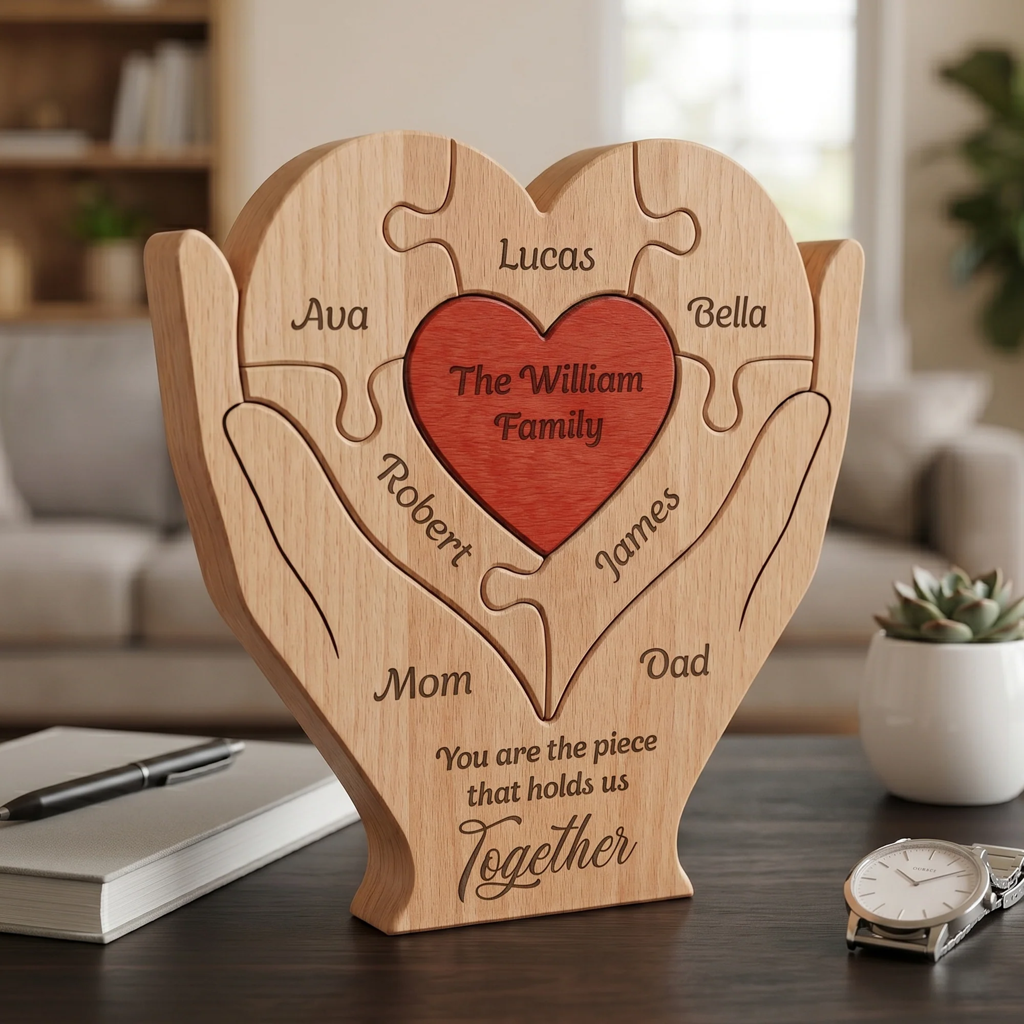 Family Puzzle For Mom, Dad, Daughter, Son You Are The Piece That Hold Us Together - Personalized Puzzle - Image 2