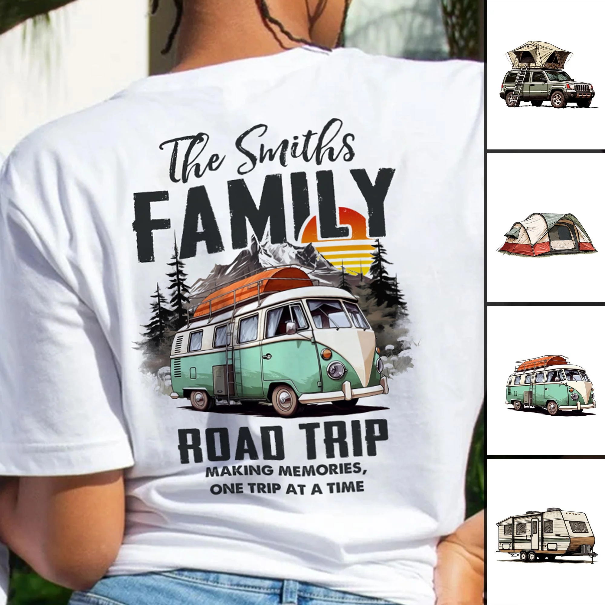Family Road Trip - Personalized Back Printed Shirt - Image 2