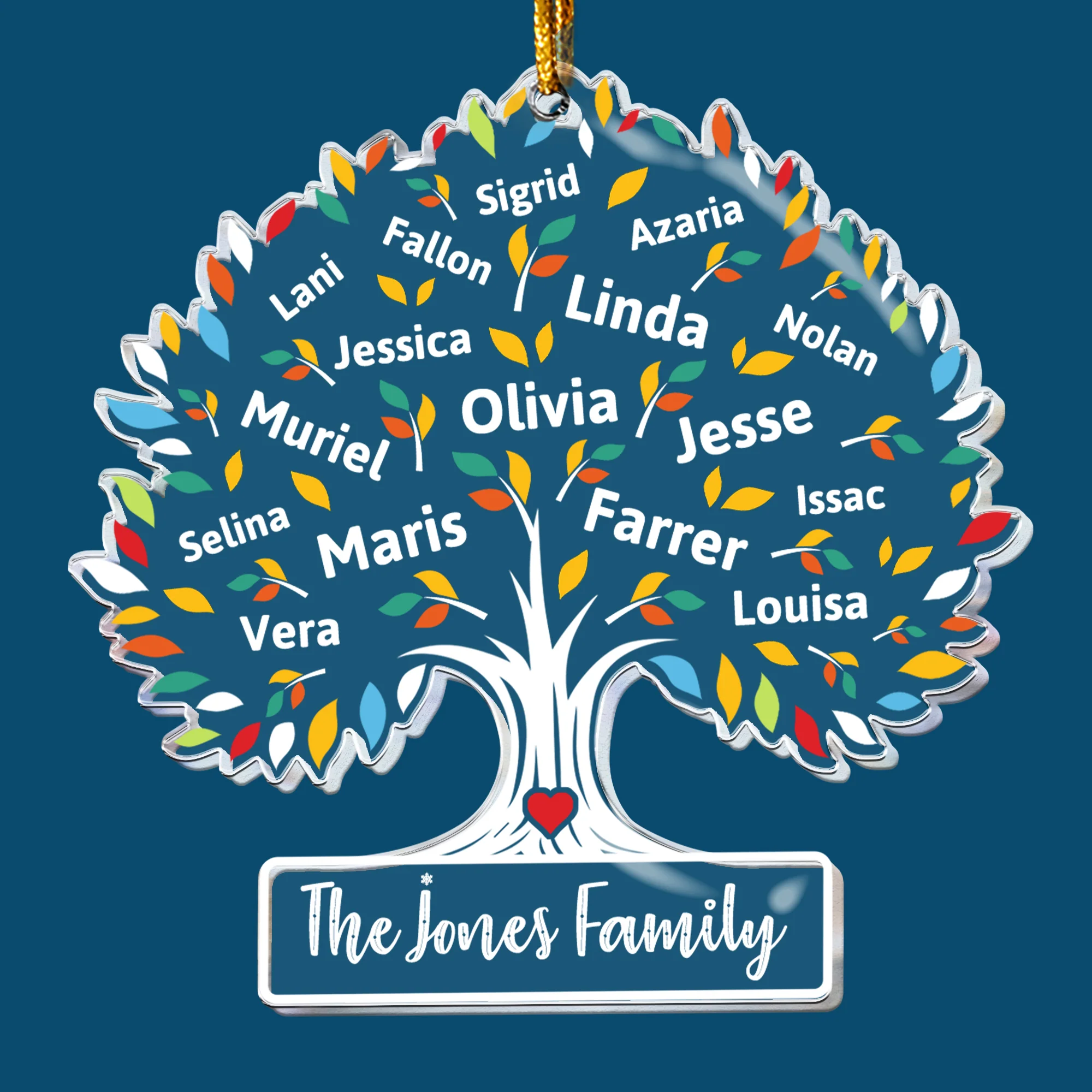 Family Tree Of Life - Personalized Acrylic Ornament - Image 5