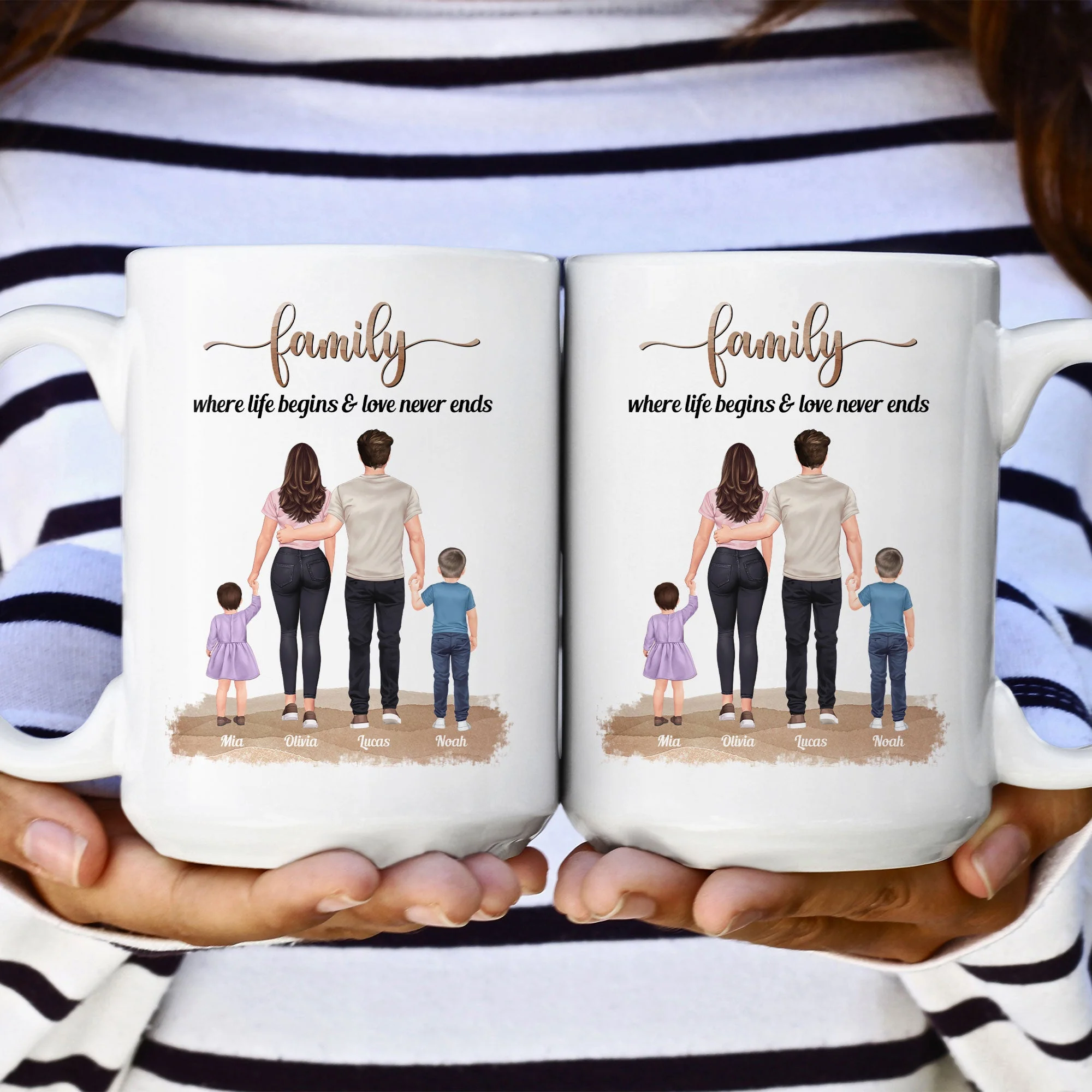 Family, Where Life Begins & Love Never Ends - Personalized Mug - Image 10