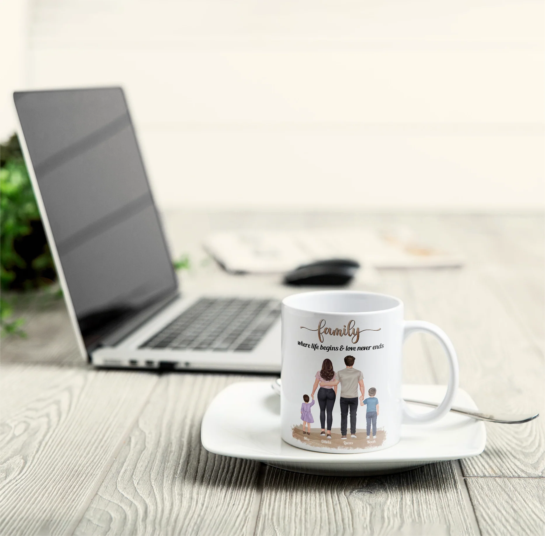 Family, Where Life Begins & Love Never Ends - Personalized Mug - Image 4