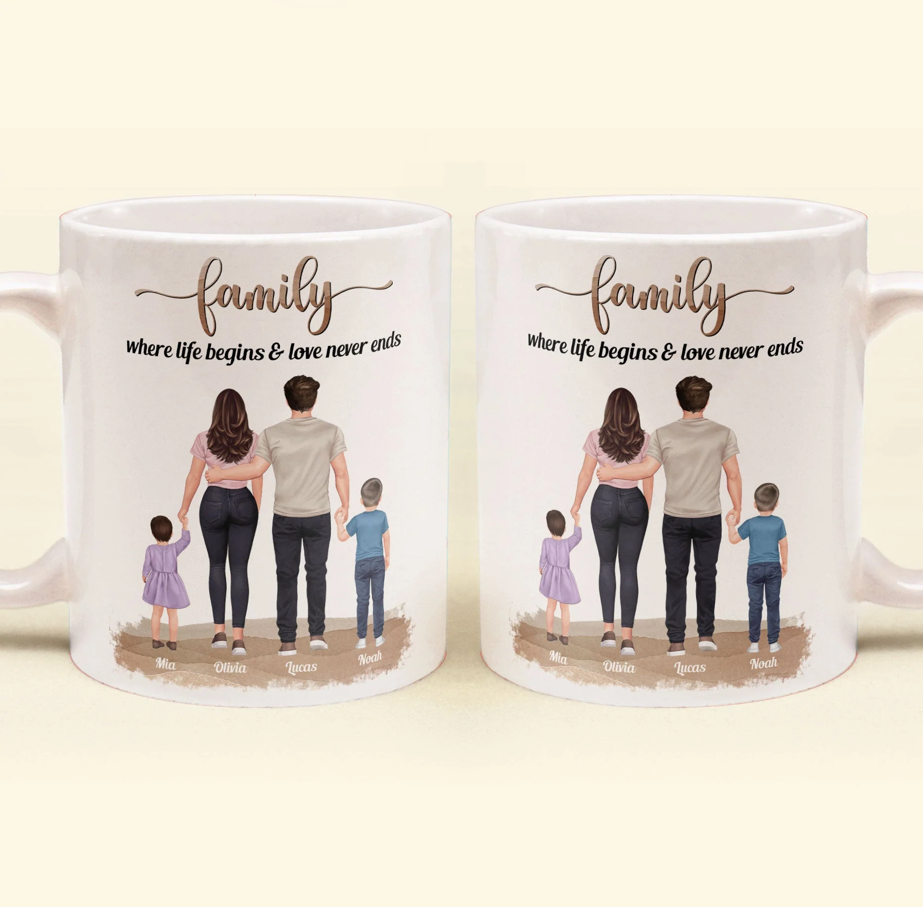 Family, Where Life Begins & Love Never Ends - Personalized Mug - Image 6
