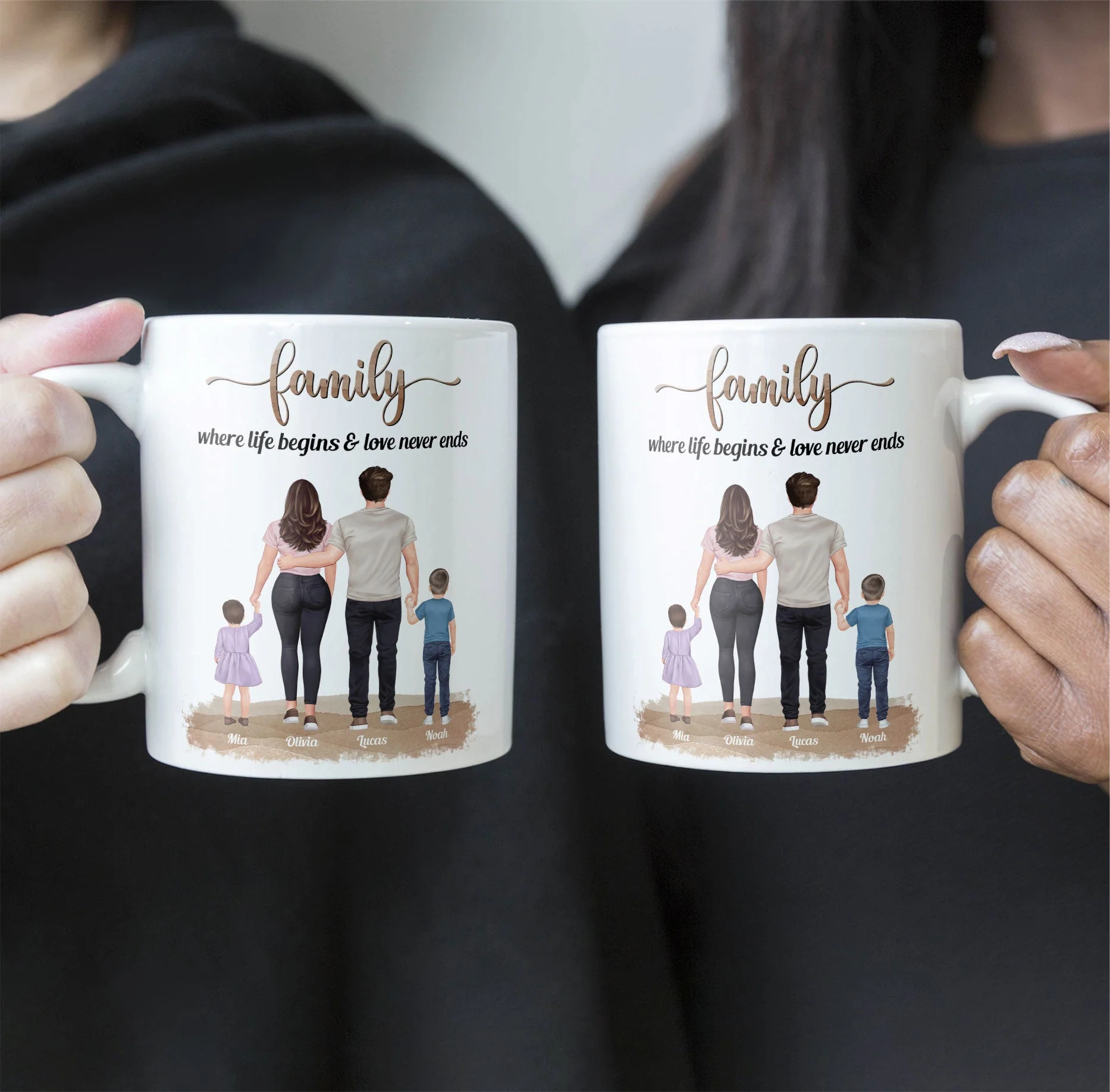 Family, Where Life Begins & Love Never Ends - Personalized Mug - Image 7