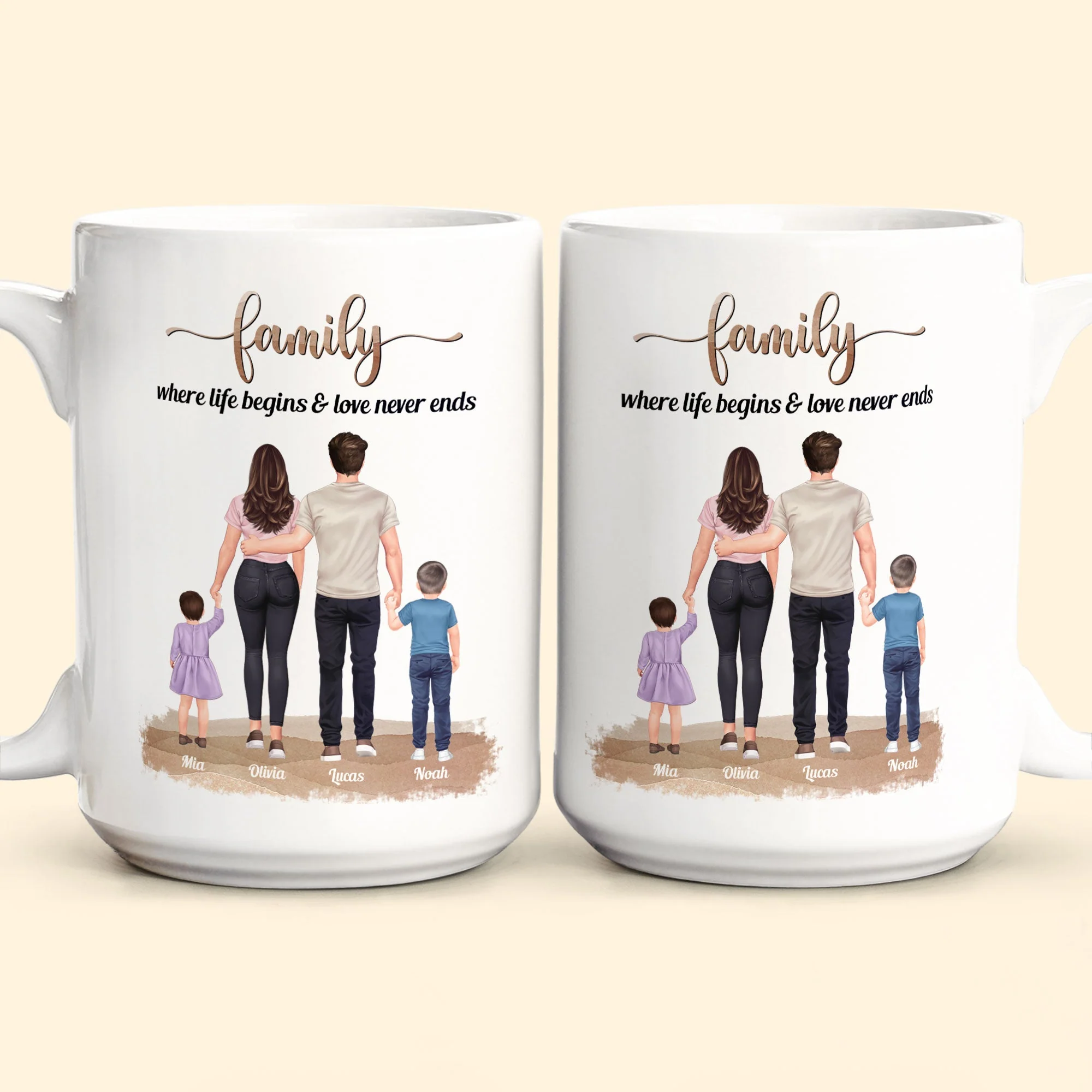 Family, Where Life Begins & Love Never Ends - Personalized Mug - Image 9
