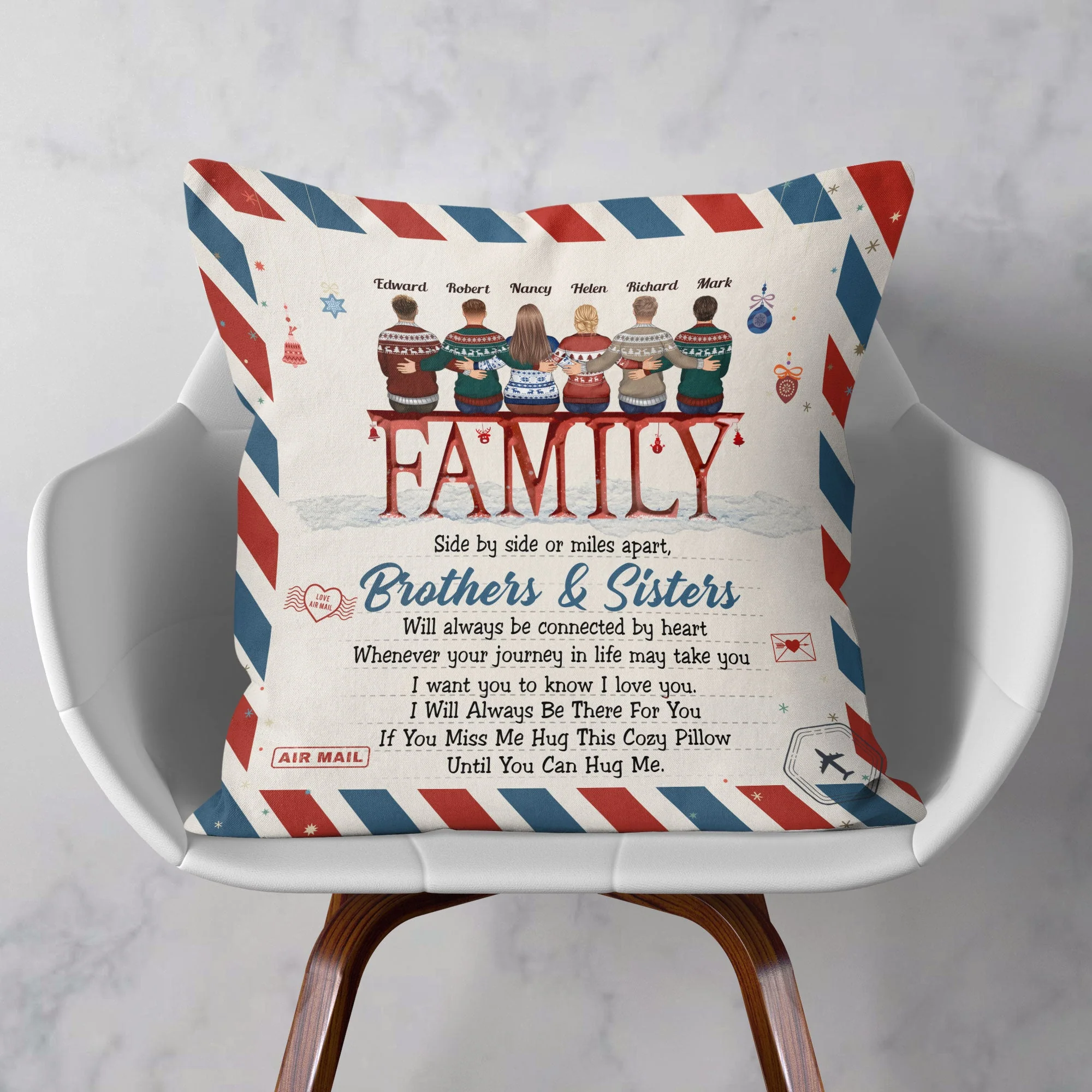 Family Will Always Be Connected By Heart - Personalized Pillow (Insert Included) - Christmas Gift For Family, Brothers, Sisters - Image 2