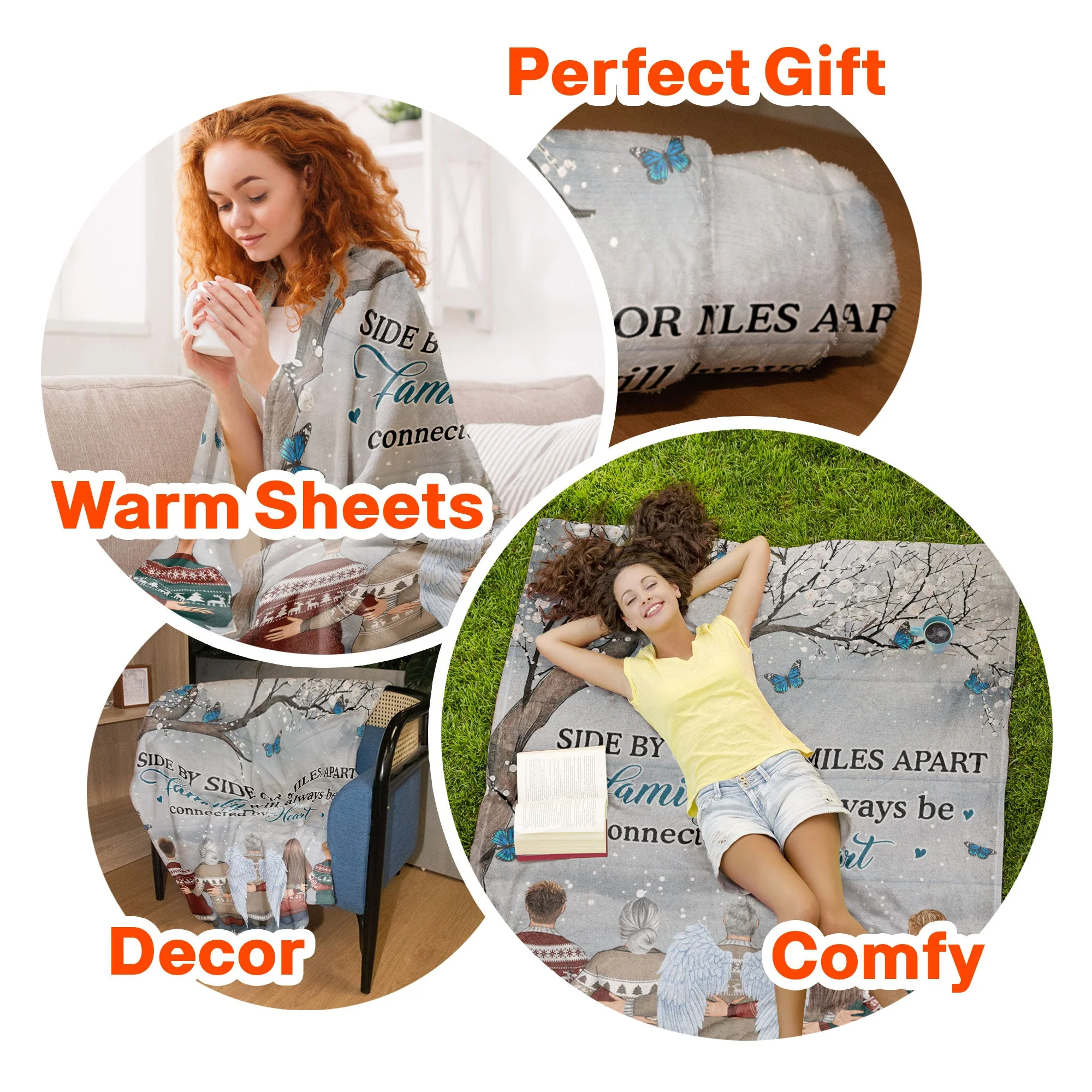 Family Will Always Connected By Heart - Personalized Memory Blanket - Image 6