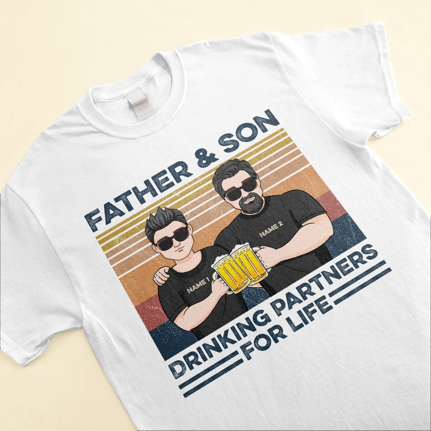 Father And Son Drinking Partners For Life - Personalized Shirt - Christmas Gift For Fathers And Sons - Image 3