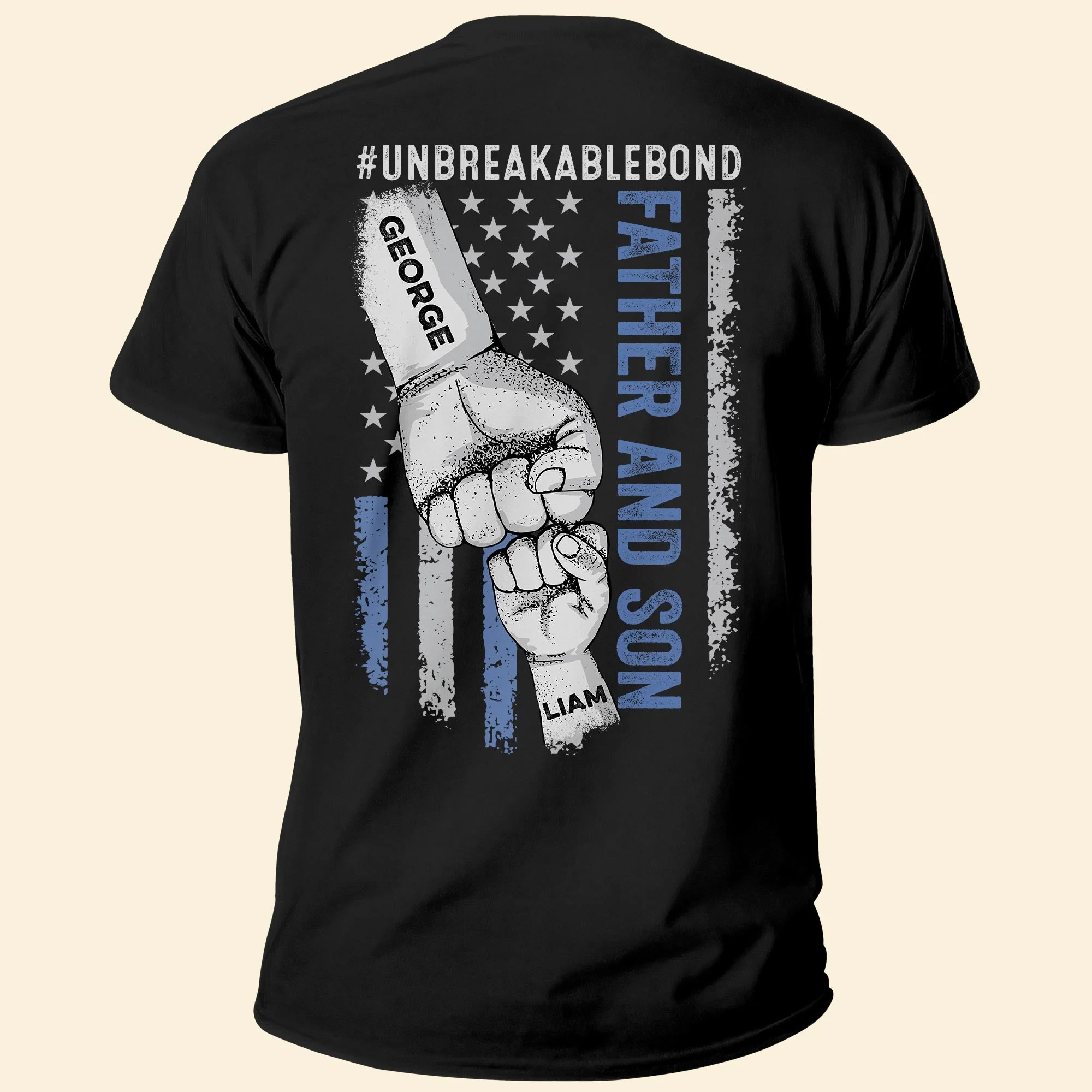 Father And Son #Unbreakablebond - Personalized Back Printed Shirt - Image 2