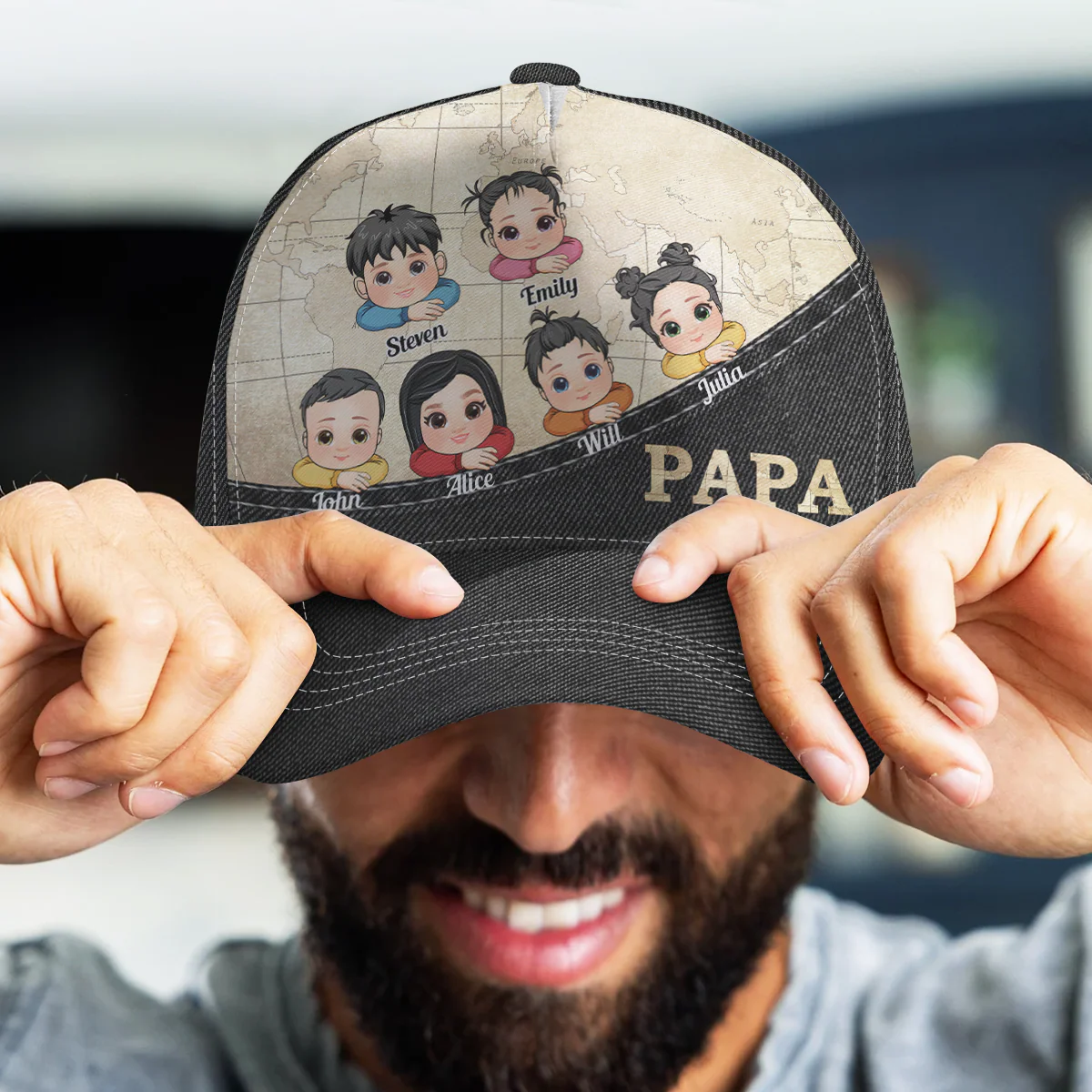 Father’s Day Gift For Papa - Personalized Classic Cap - Image 3