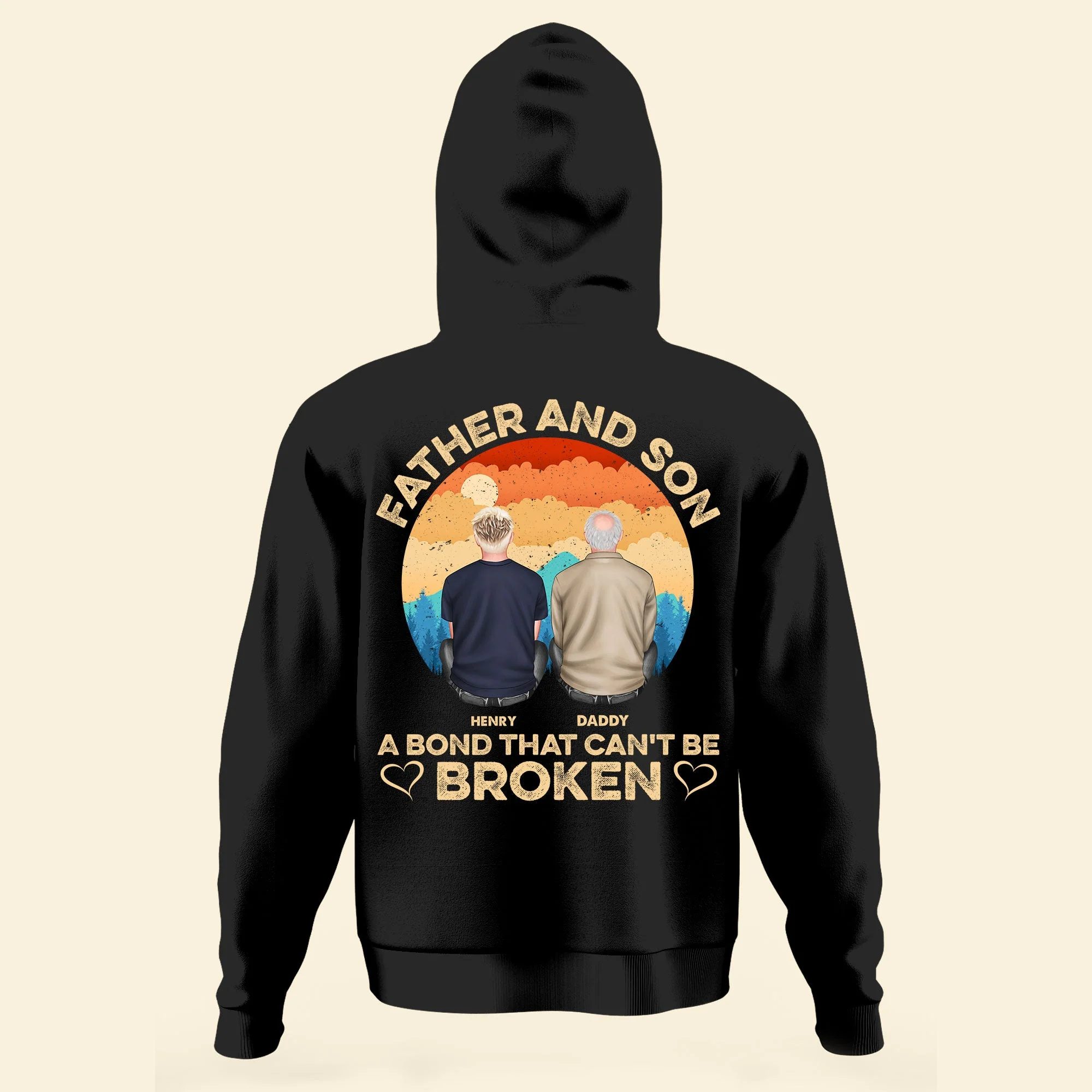 Father & Son - A Bond That Can't Be Broken - Personalized Back Printed Shirt - Image 3
