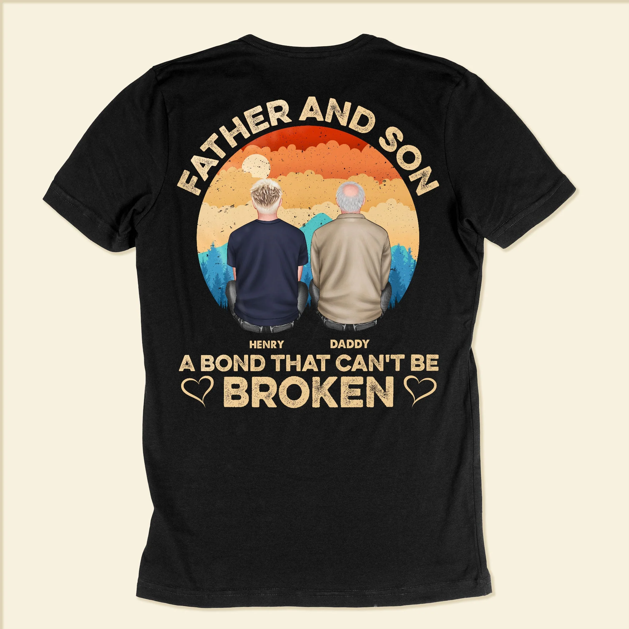 Father & Son - A Bond That Can't Be Broken - Personalized Back Printed Shirt - Image 6