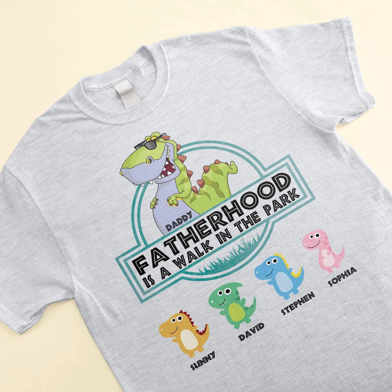 Fatherhood Is A Walk In The Park - Personalized Shirt - Father's Day, Birthday, Funny Gift For Dad, Father, Husband, Grandpa - Gift From Wife, Son, Daughter, Grandson, Granddaughter - Image 3