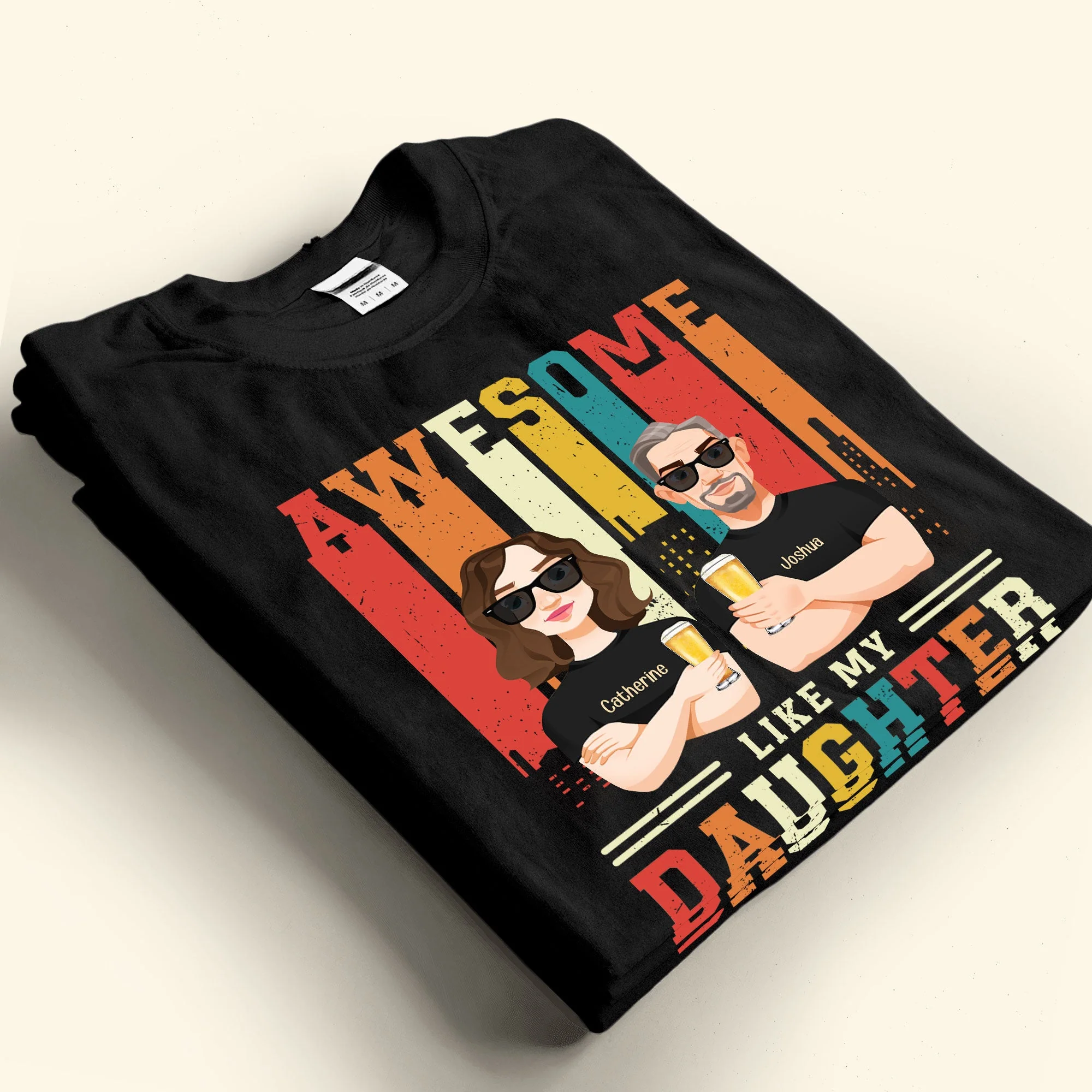 Fathers Day Gift Awesome Like My Daughter - Personalized Shirt - Image 4