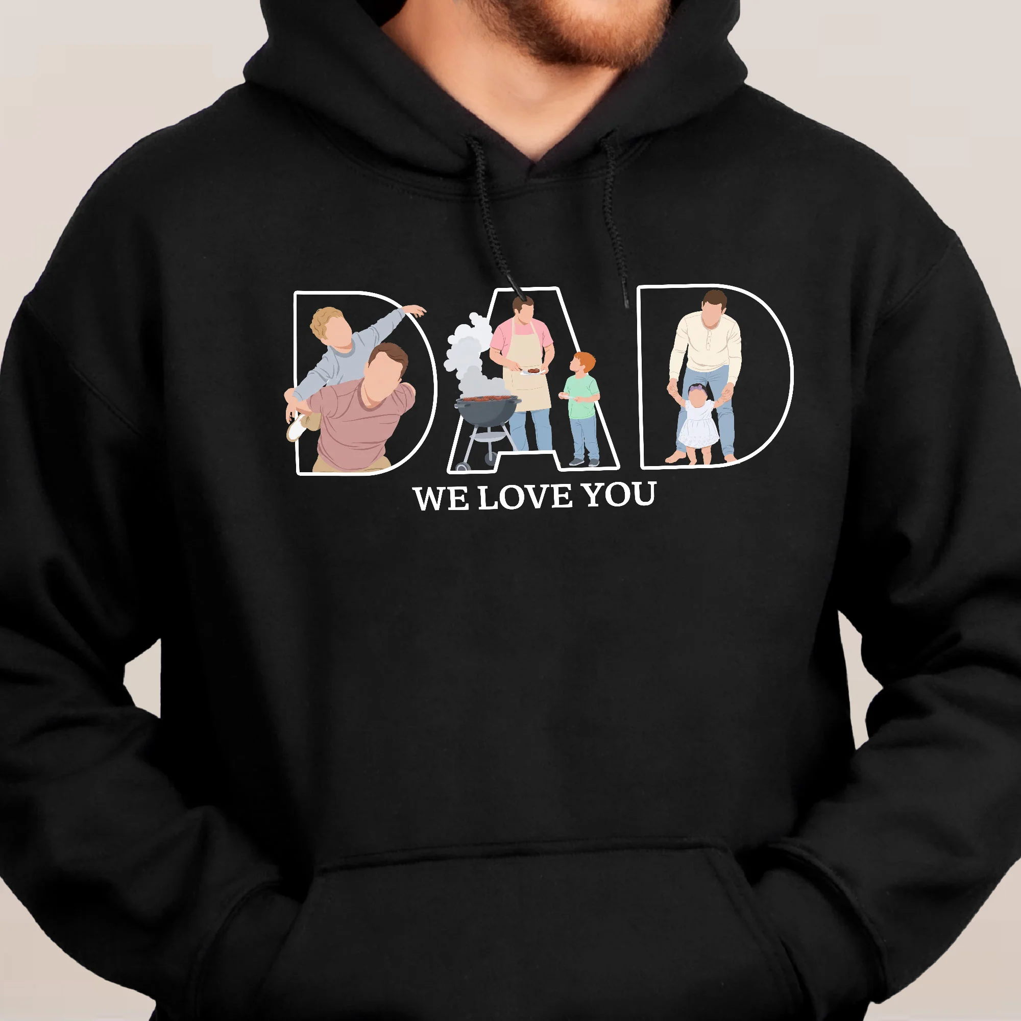 Father's Day Gift Custom Dad Portrait For Father, New Dad - Faceless Art - Personalized Shirt - Image 9
