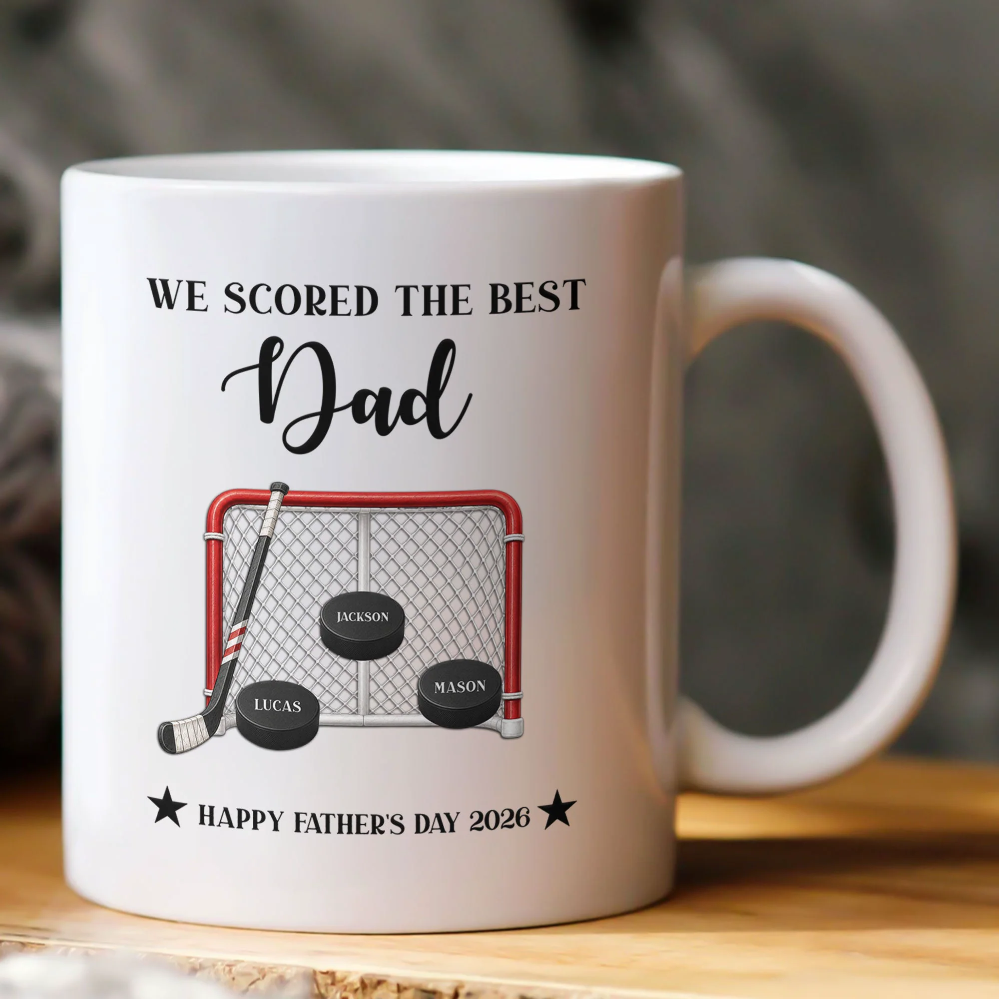 Father's Day Gift For Hockey Dad,We Scored The Best Dad - Personalized Mug
