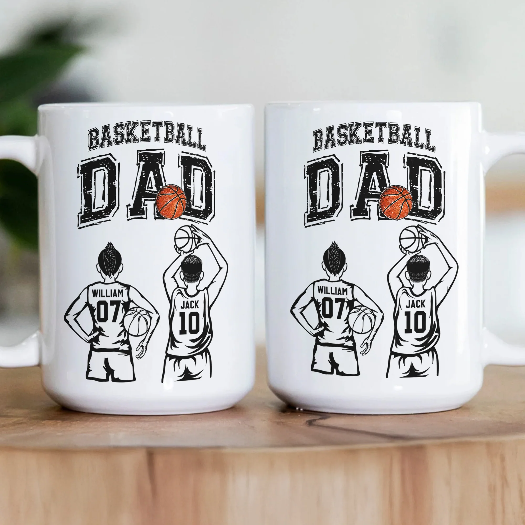 Father's Day Gifts, Basketball Dad, Daddy, Grandpa - Personalized Mug - Image 3