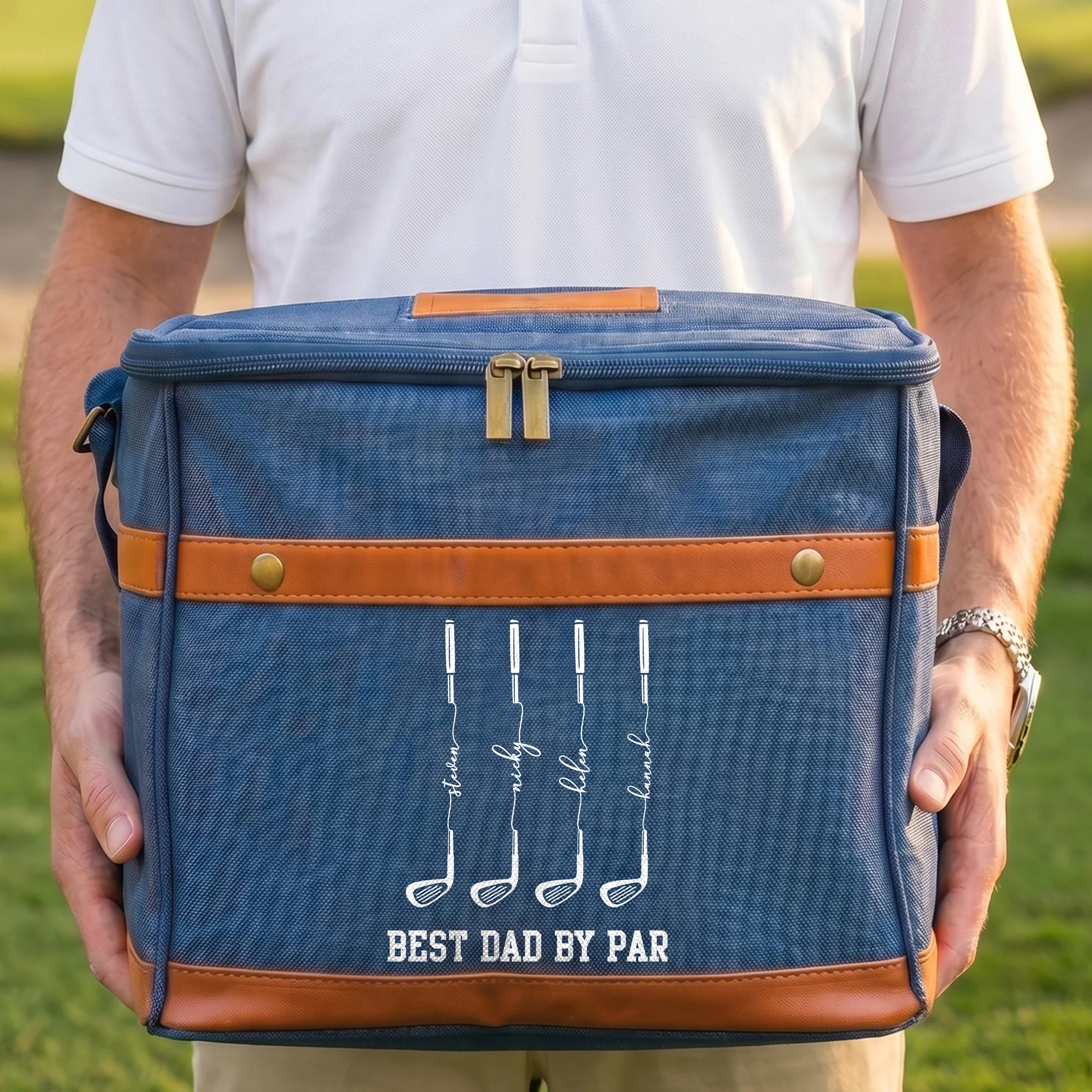 Father's Day Gifts, Best Dad By Par, Best Grandpa By Par - Personalized Cooler Bag - Image 2